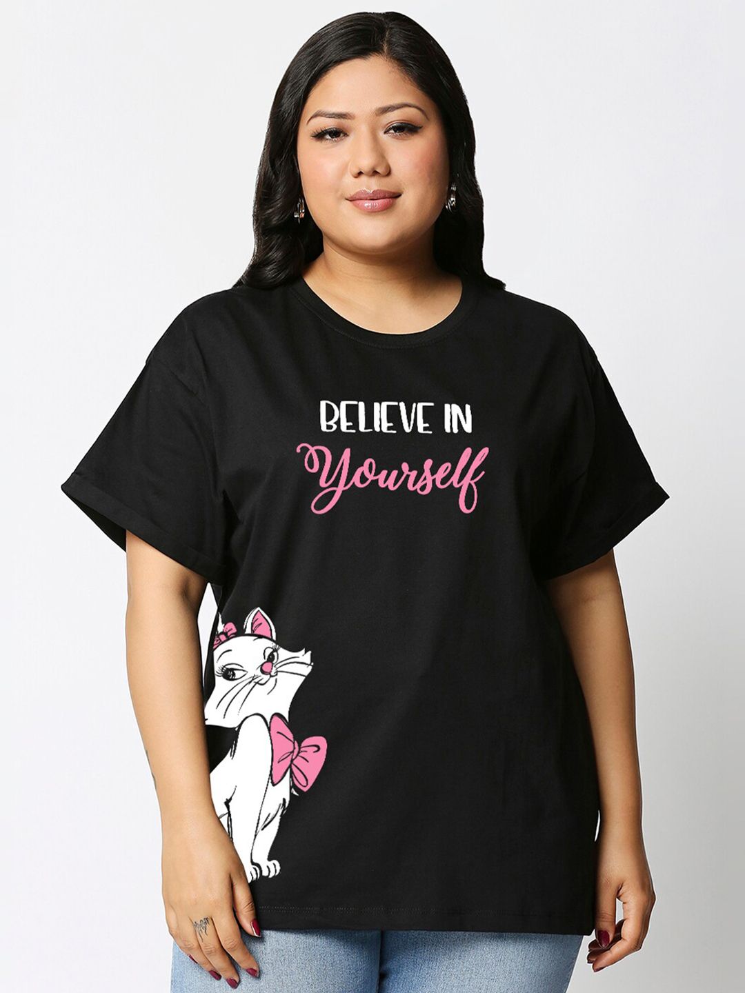 Bewakoof Plus Graphic Printed Pure Cotton Boyfriend T-shirt-picture-25