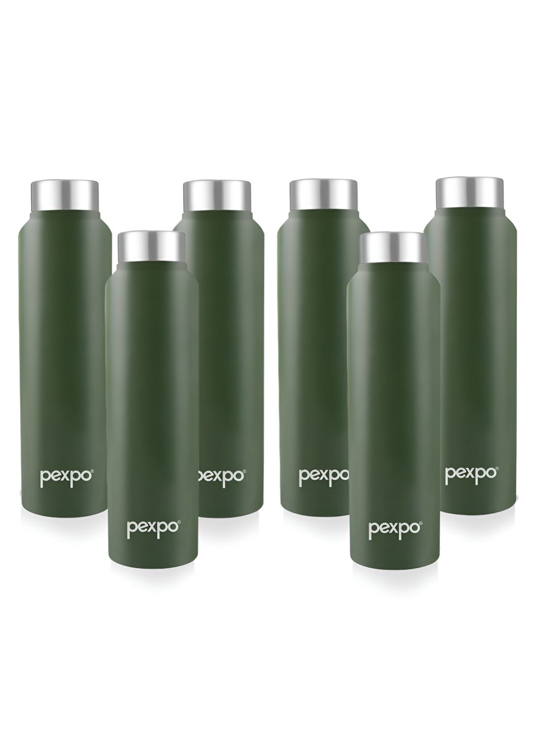 go24 Pexpo Green 6 Pieces Stainless Steel Single Wall Vacuum Water Bottles 1 L-picture-50