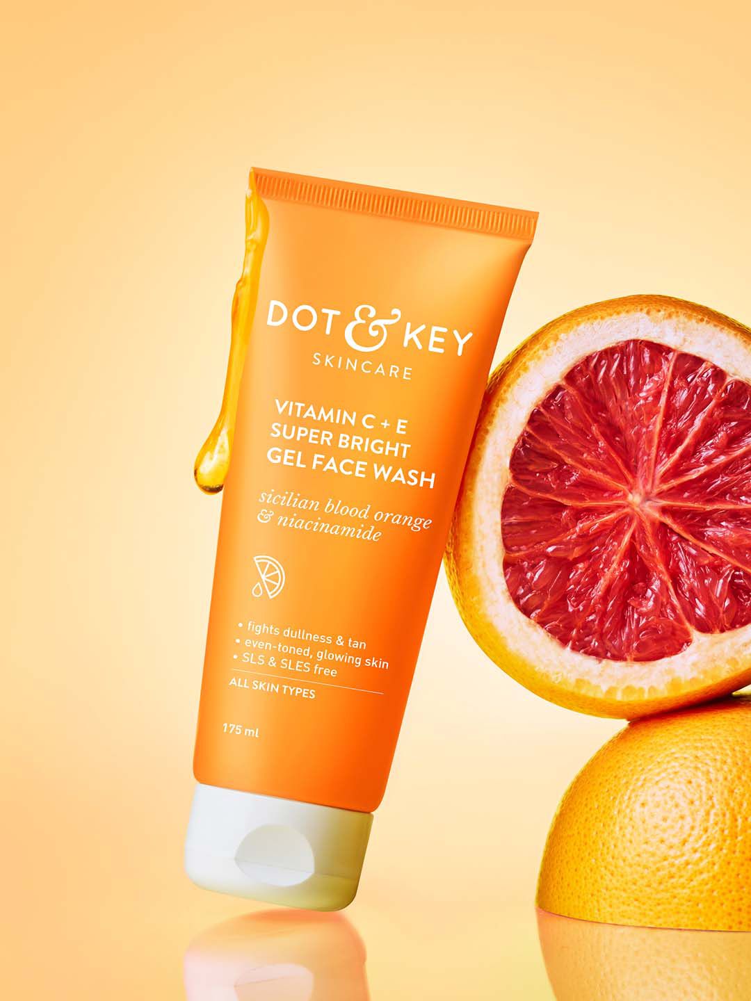 DOT & KEY Sicilian Blood Orange Niacinamide Vitamin C&E Super Bright Gel Face Wash - 175ml