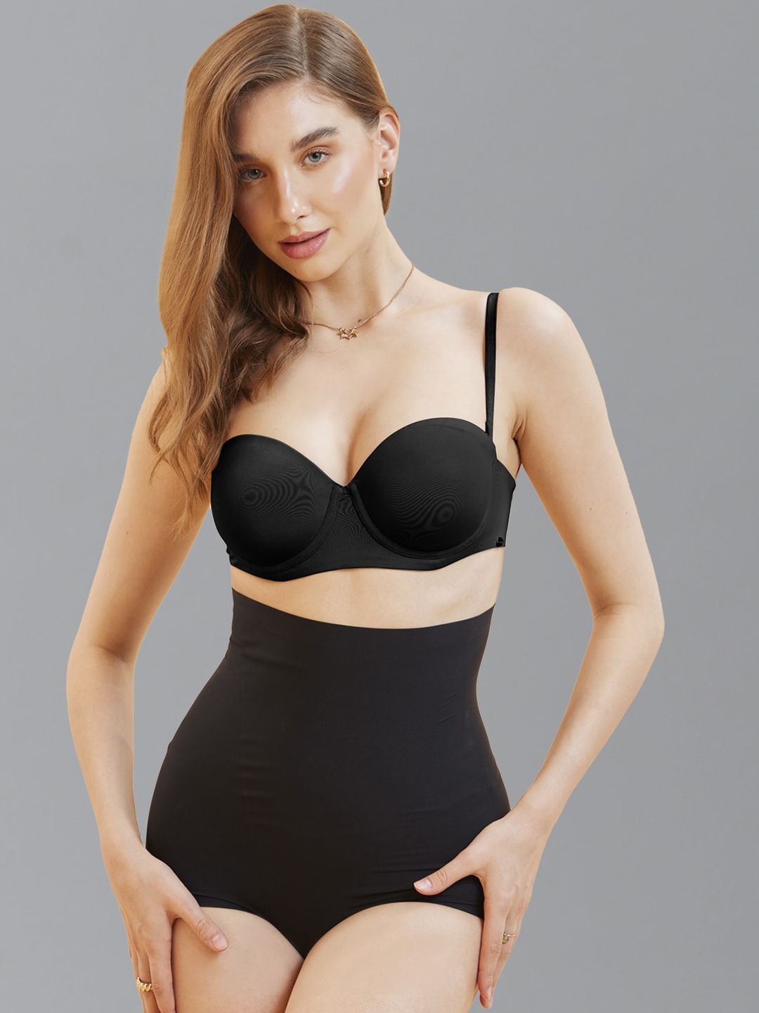 Enamor Women Black Invisible High Waist Slimmer Body Shapewear-picture-23