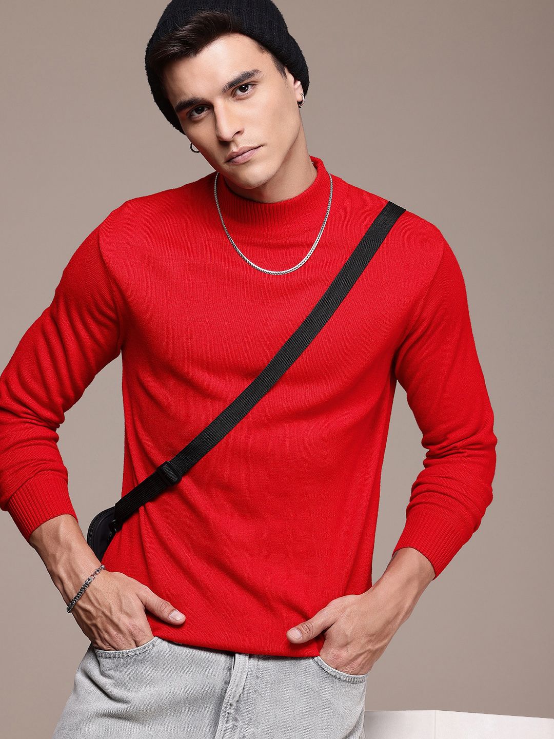 The Roadster Life Co. Turtle Neck Pure Acrylic Sweaters-picture-46