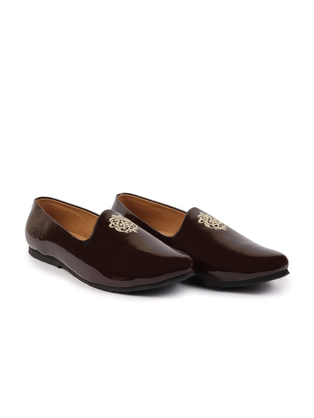 FAUSTO Men Embroidered Round Toe Memory Foam Mojaris-picture-16