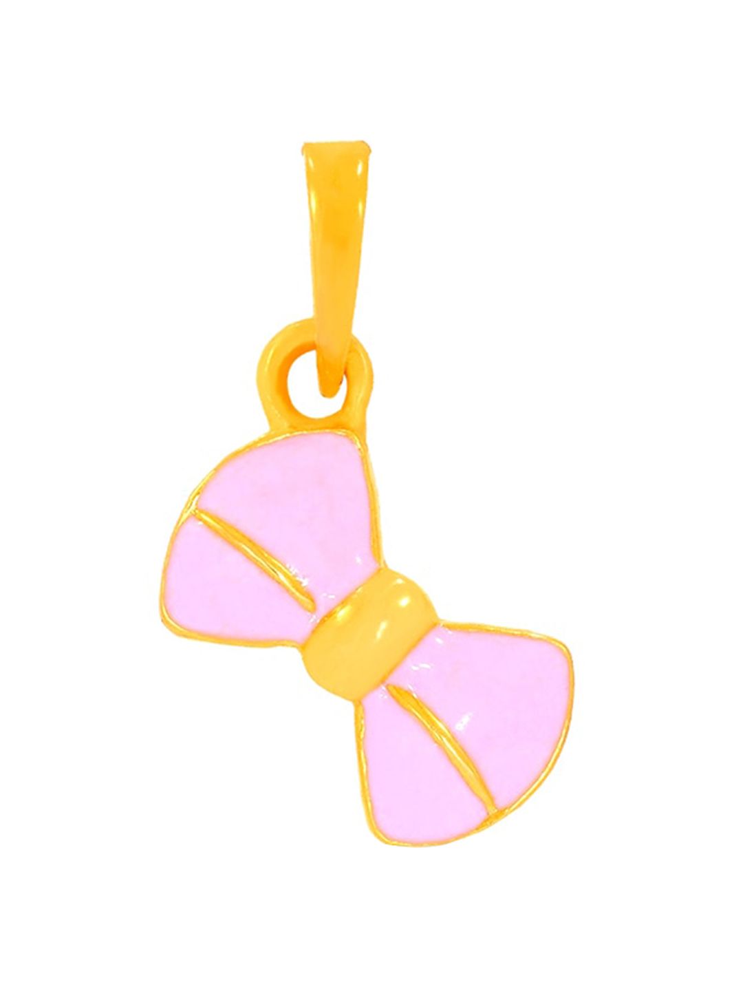 BHIMA 22K BIS Hallmark (916) Yellow Gold Bow Casual Pendant For Kids-picture-28
