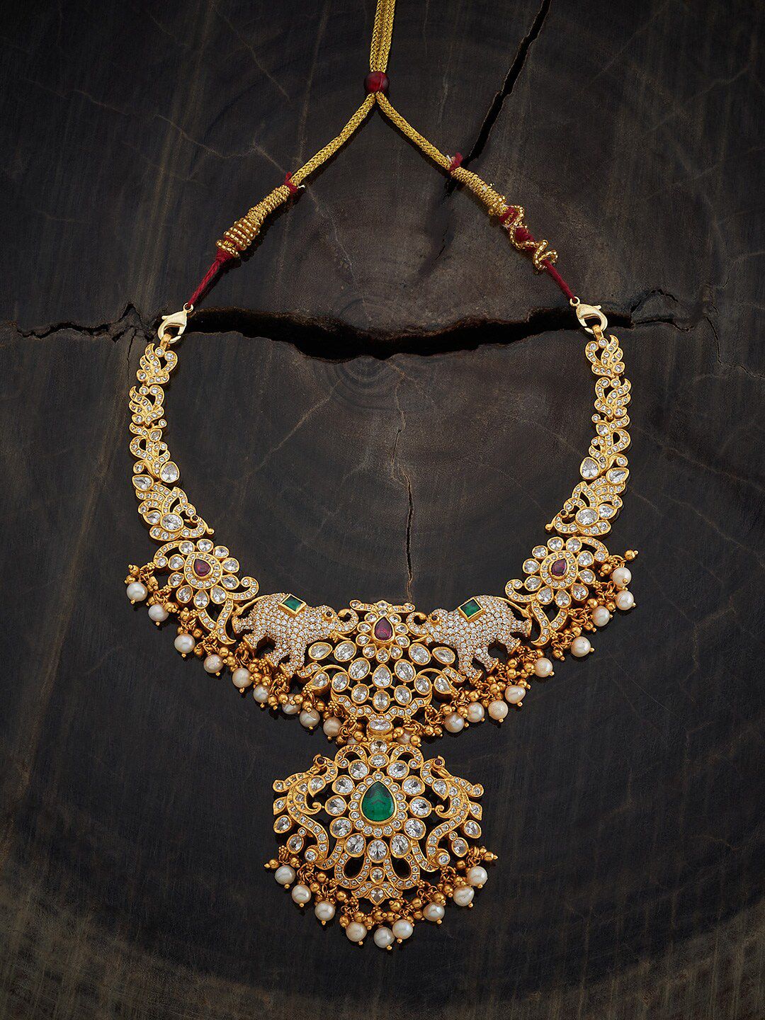 Kushal's Fashion Jewellery Gold-Plated 92.5 Pure Silver Temple Necklace-picture-53