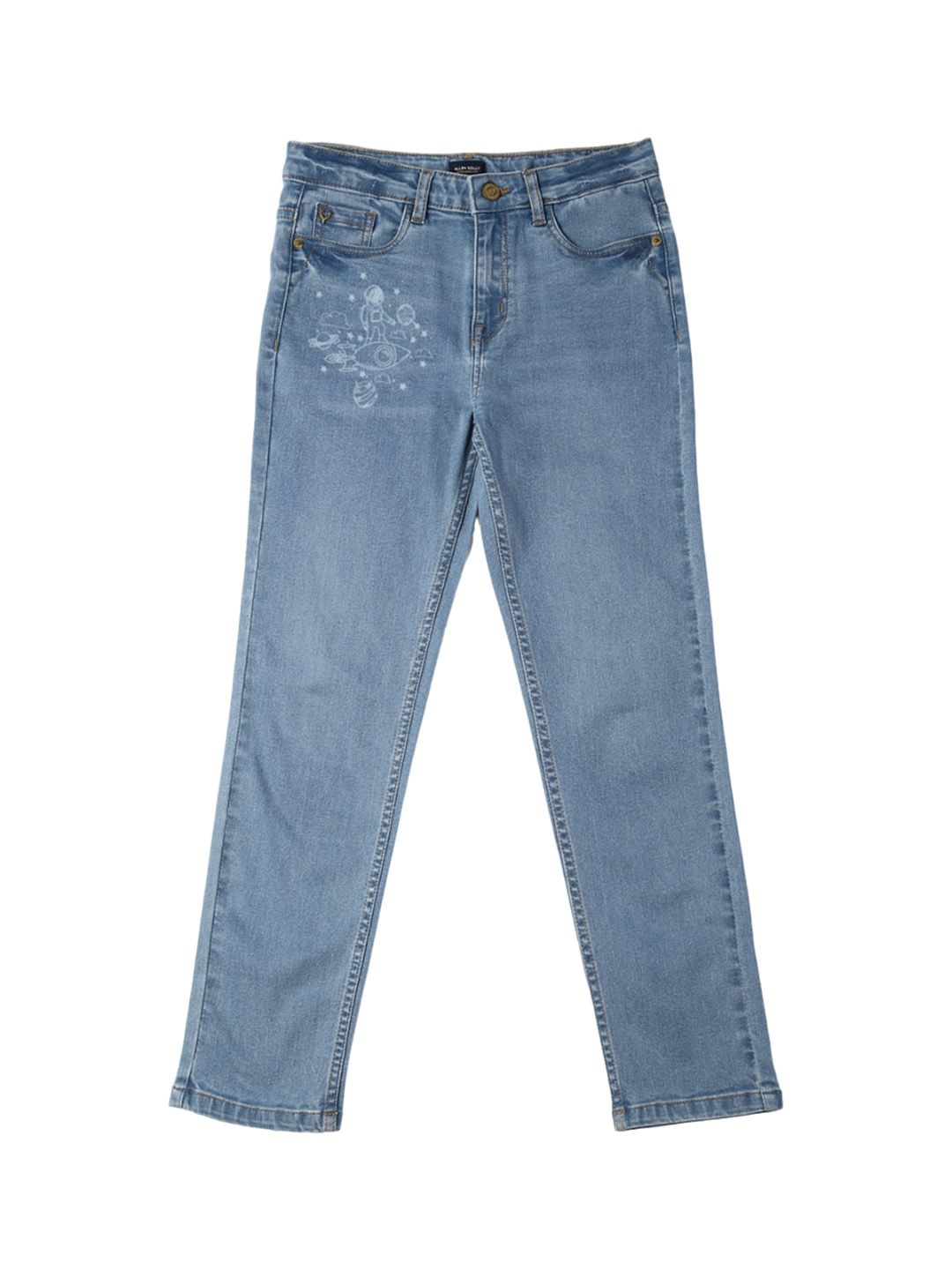 Allen Solly Junior Boys Skinny Fit Mid-Rise Clean Look Printed Stretchable Jeans-picture-52