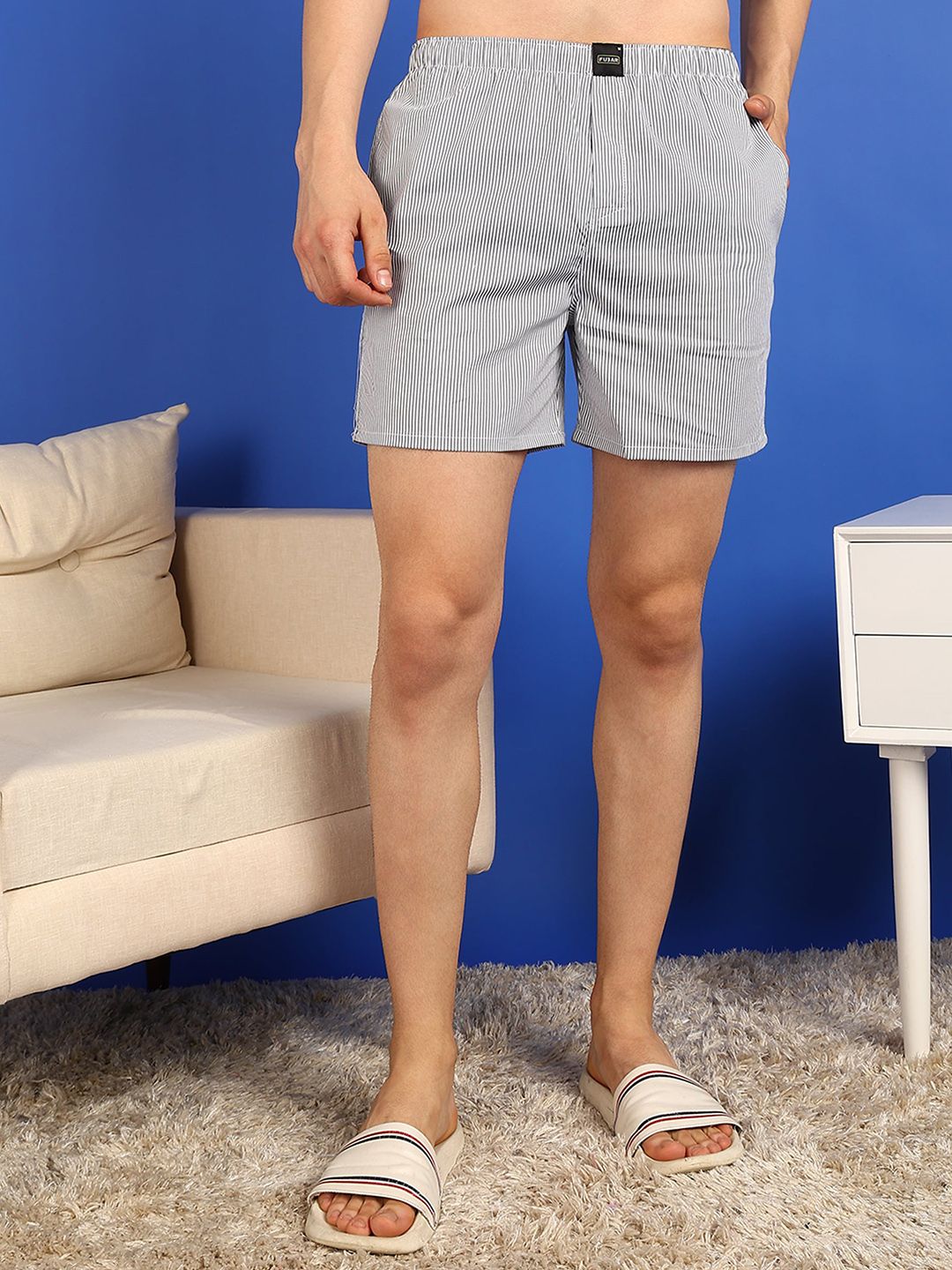 FUBAR Striped Cotton Boxer KC-BOXER LINES-GREY-image-5