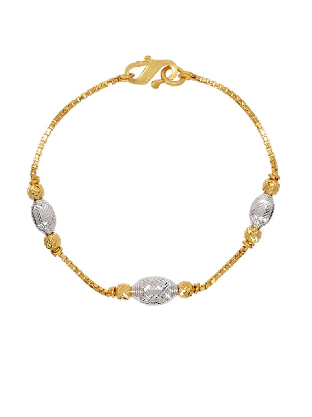 BHIMA Kids 22K 916 BIS Hallmark Gold Rhodium Oval Ball Bracelet-picture-29