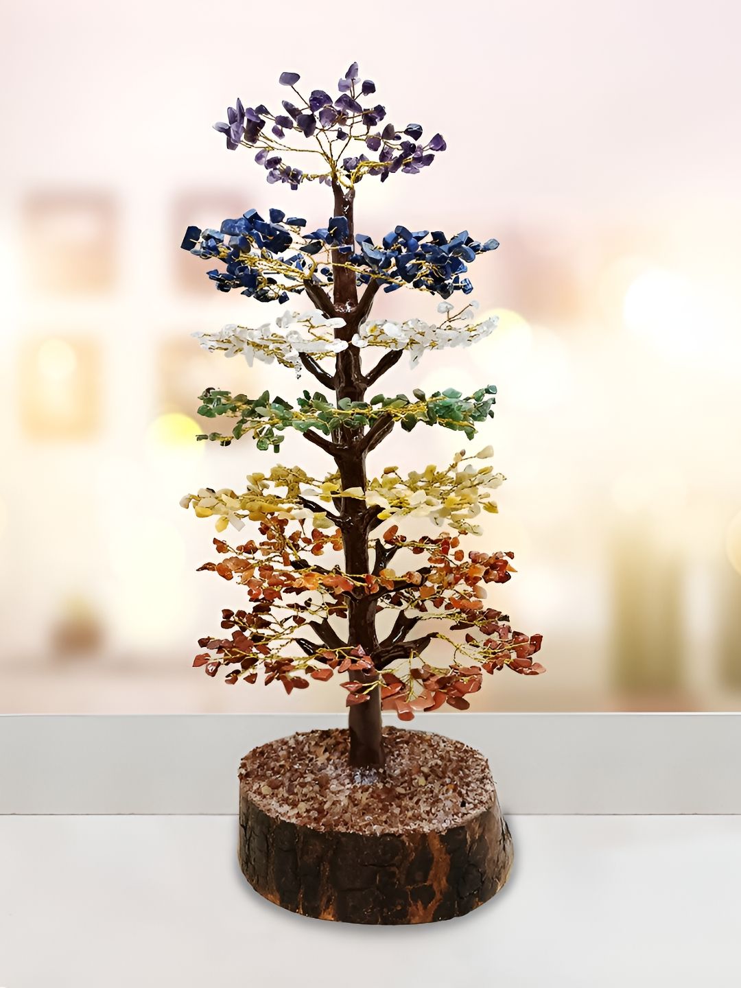 Shubhanjali 7 Chakra Crystal Gemstones Tree Showpiece-image-28