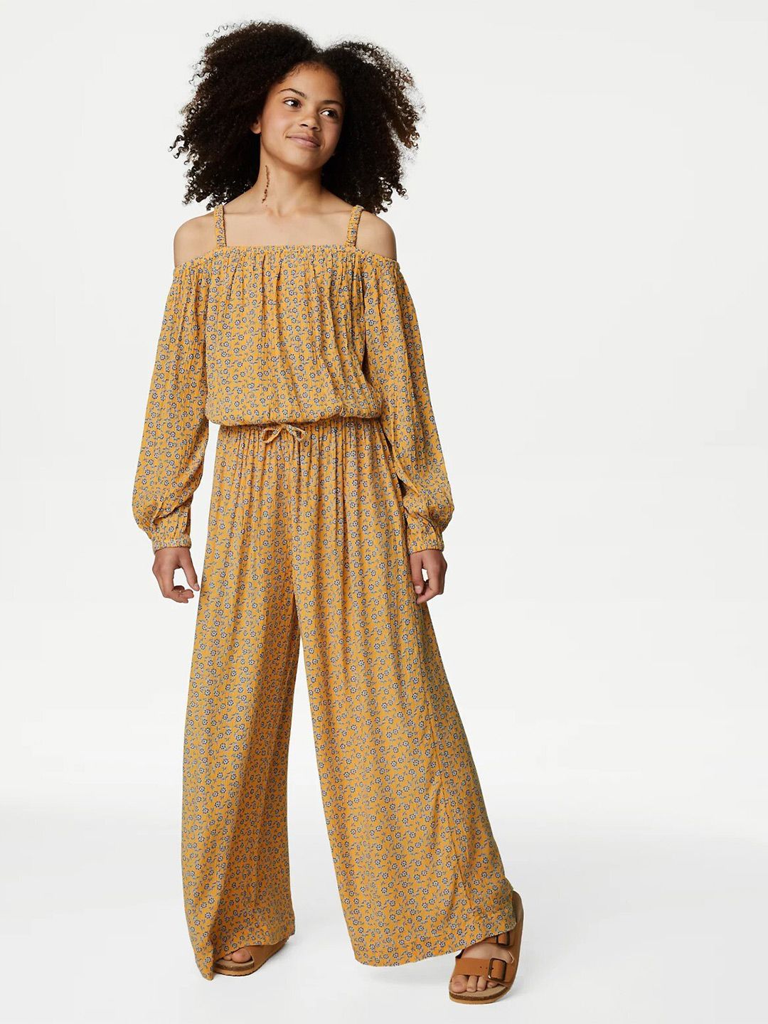 Marks & Spencer Girls Floral Printed Off-Shoulder Bardot Top-picture-18