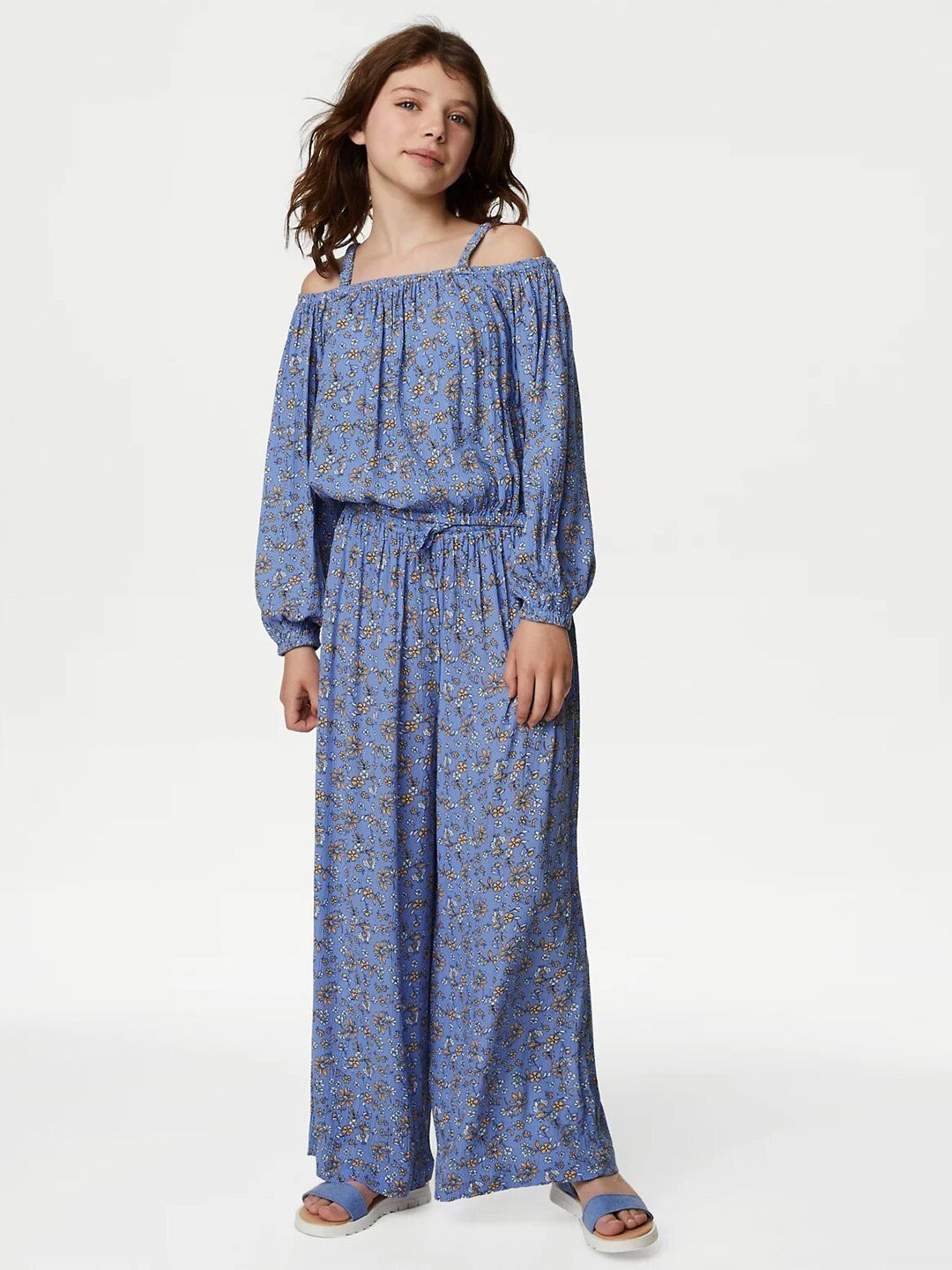 Marks & Spencer Girls Floral Print Cuffed Sleeves Regular Top-picture-23