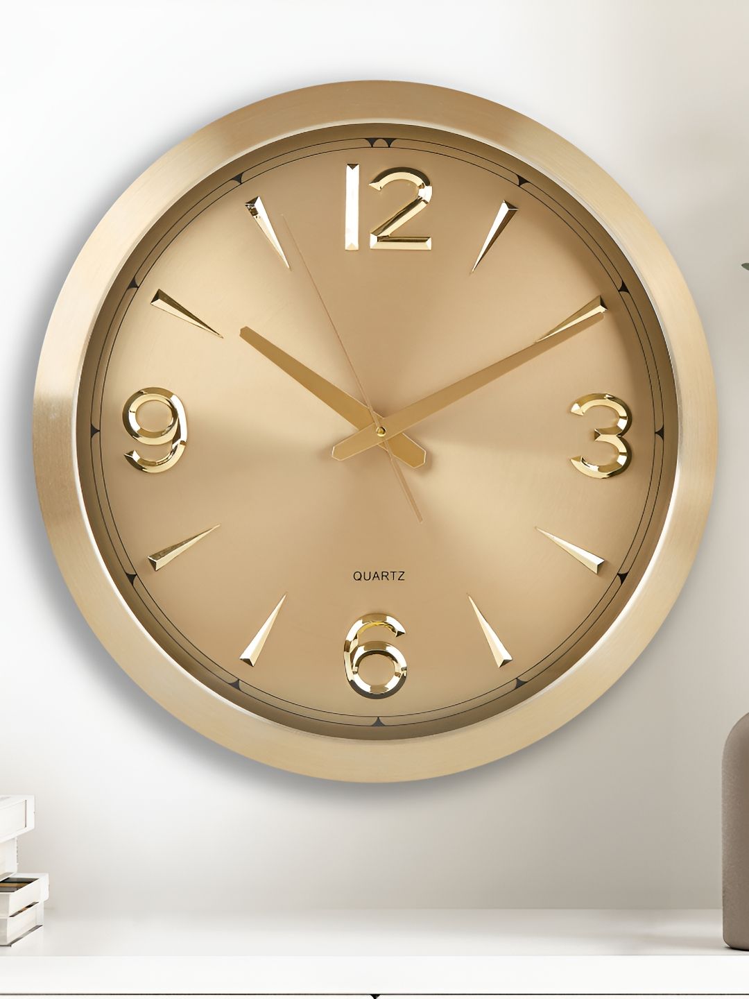 Home Centre Beige Contemporary Round Shaped Wall Clock-picture-30