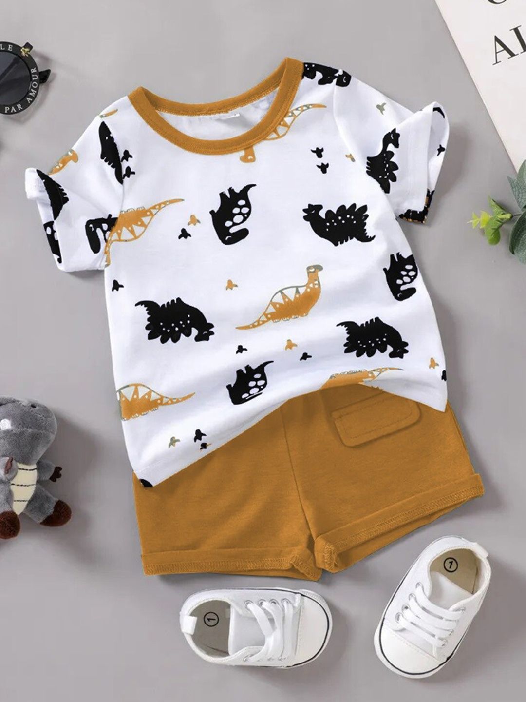 BAESD Unisex Kids Colourblocked Round Neck T-shirt With Short-picture-22