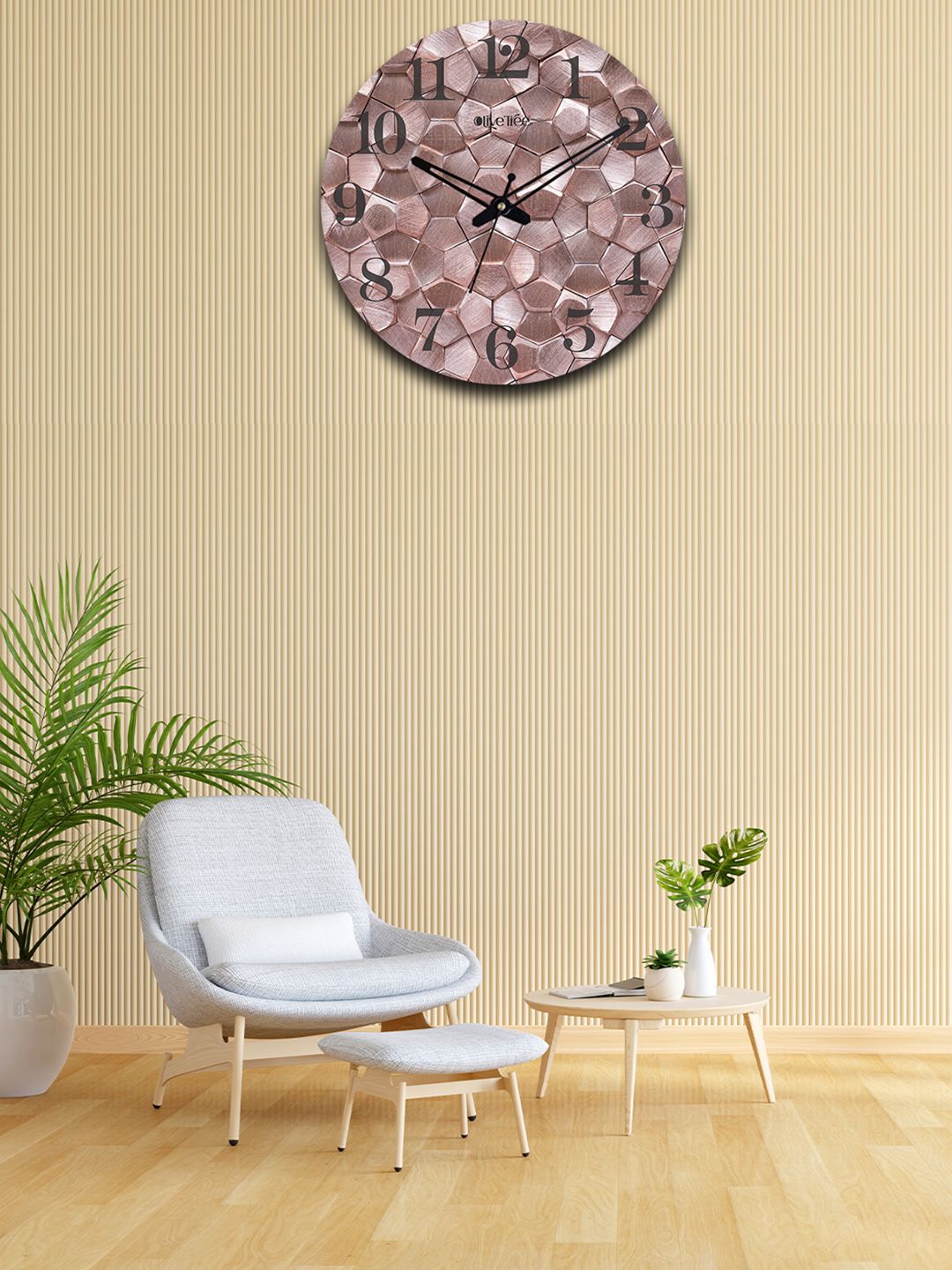 OLIVE TREE Purple Printed Analogue Contemporary Wall Clock-image-17