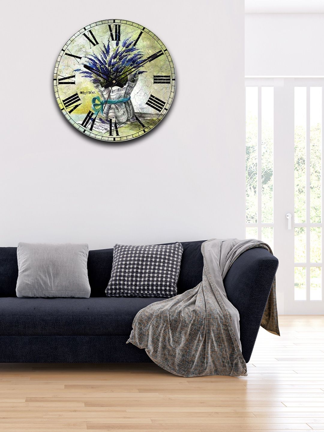 OLIVE TREE Green & Purple Printed Analogue Contemporary Wall Clock-image-25
