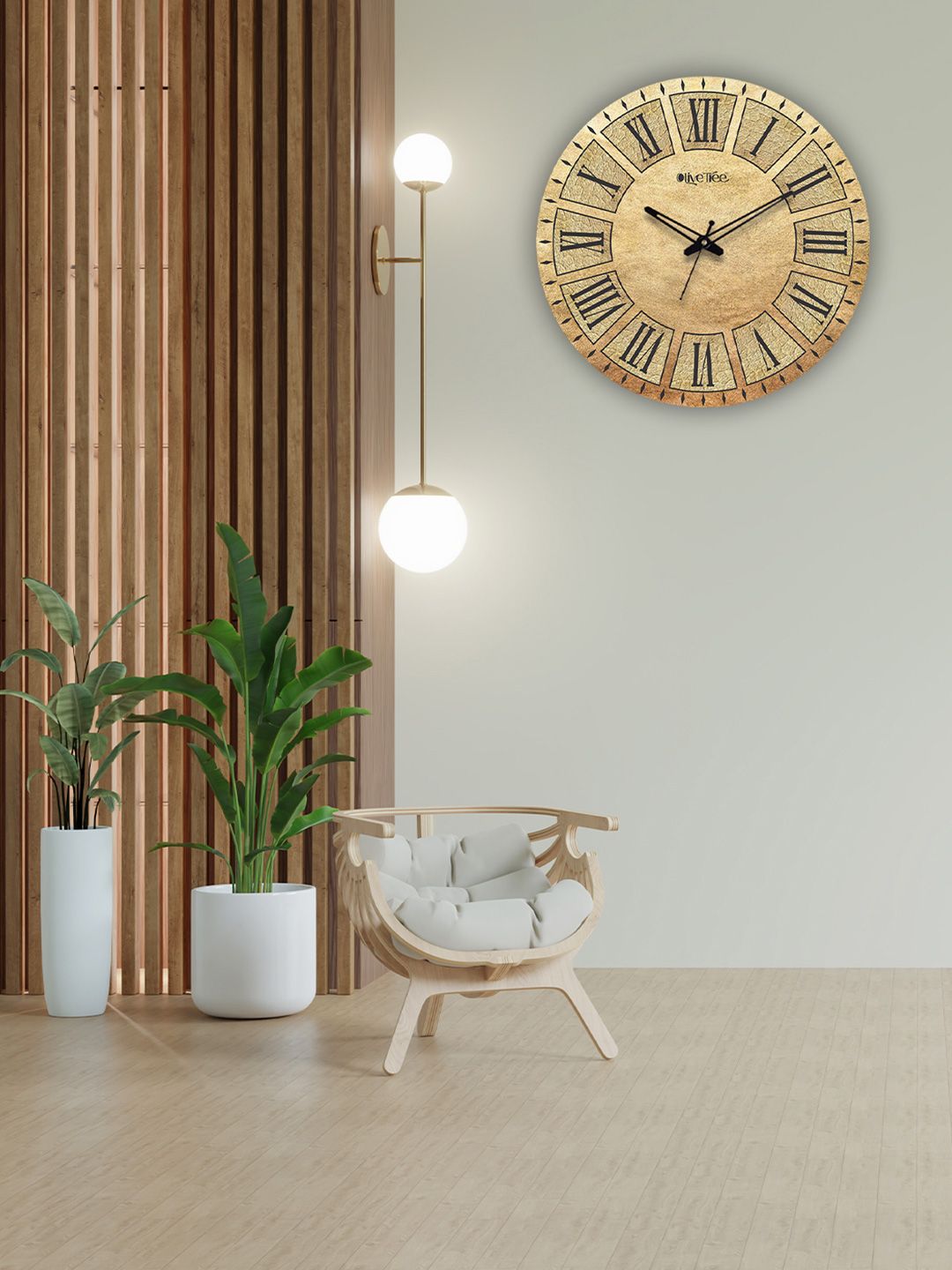 OLIVE TREE Brown & Black Printed Analogue Contemporary Wall Clock-picture-18