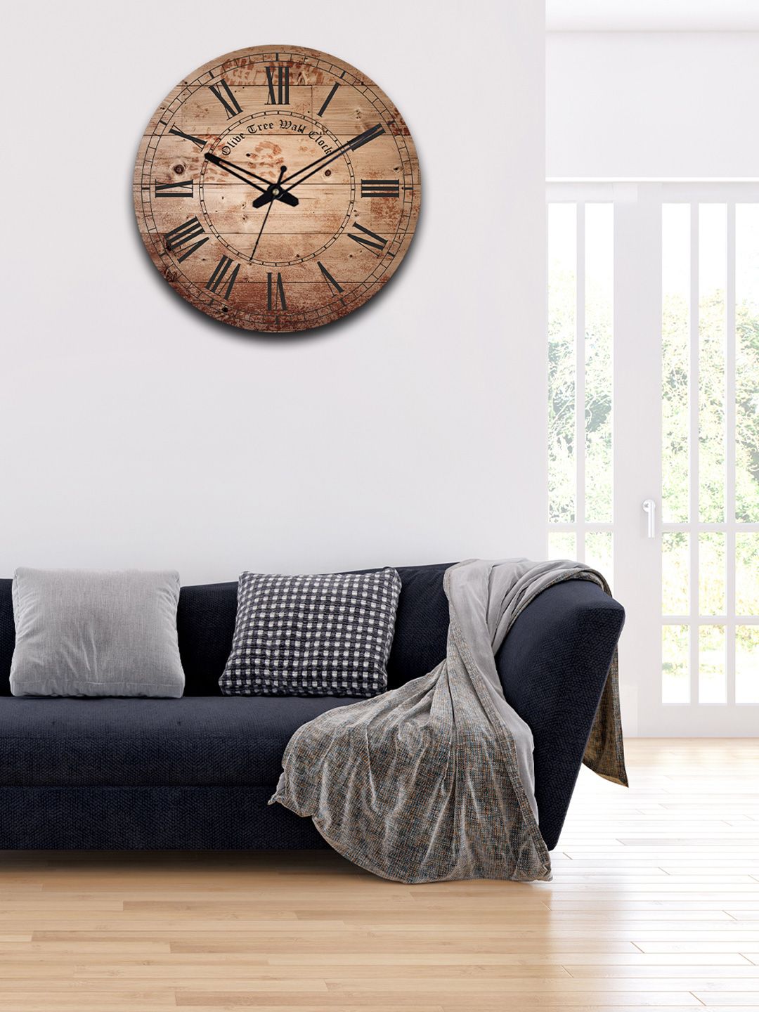 OLIVE TREE Brown Printed Analogue Wooden Contemporary Wall Clock-picture-31