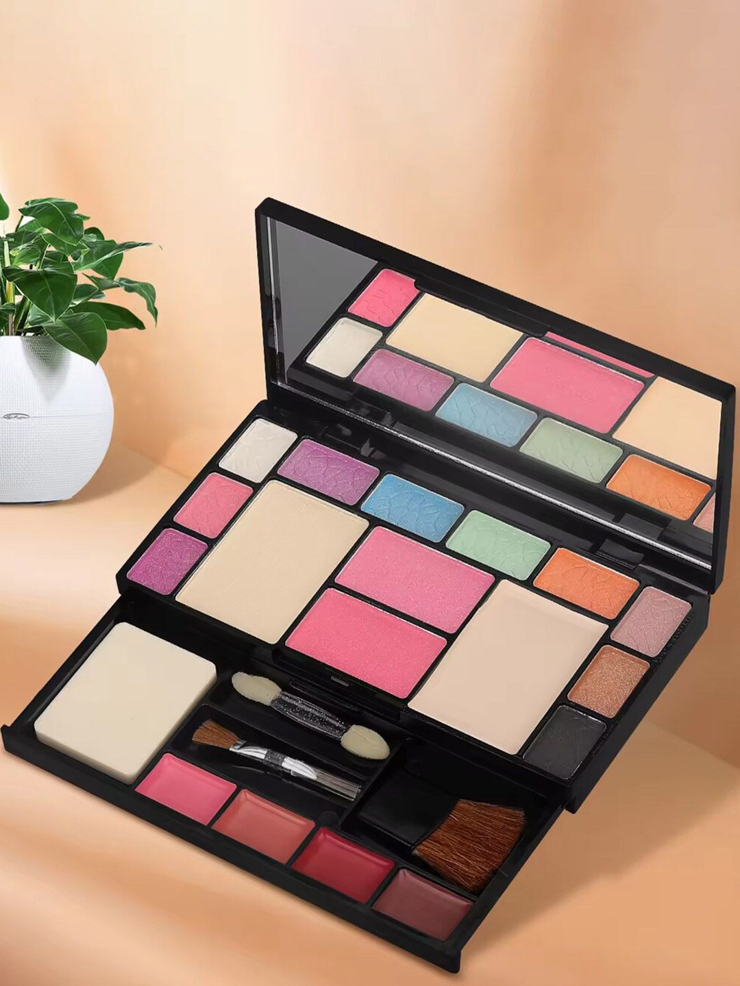 Adbeni 10 Eye shadow 2 Blusher 2 Compact 4 Lip Color Makeup Kit - 23gm-image-38