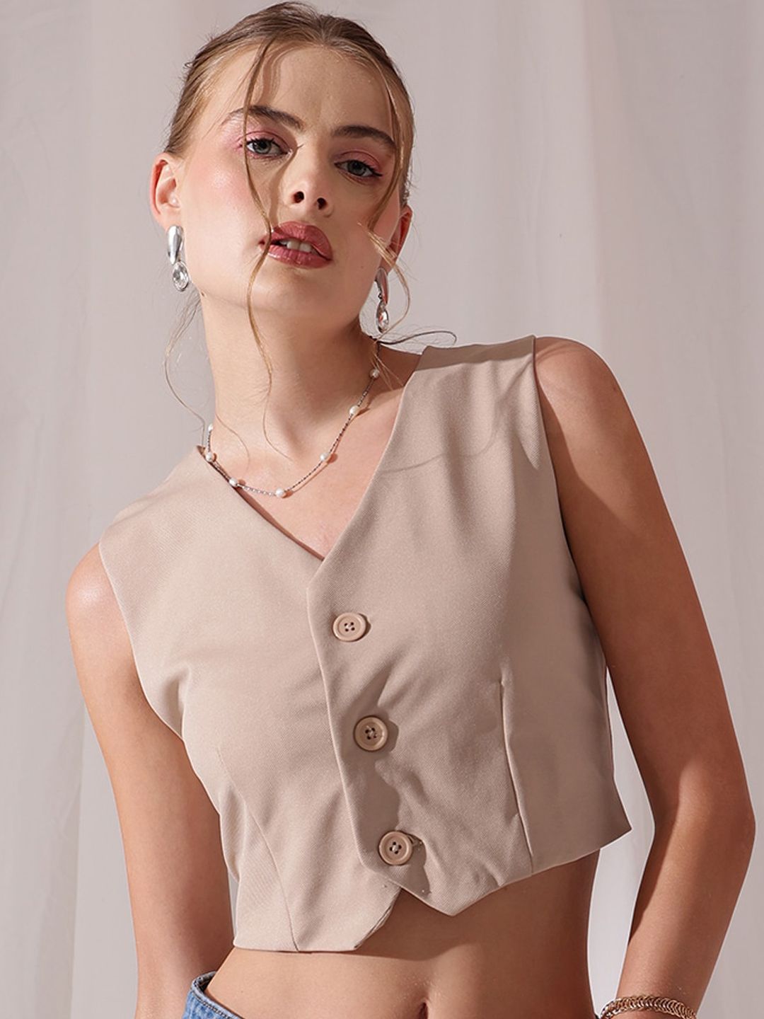 STREET 9 Woven V-Neck Waistcoat-picture-21