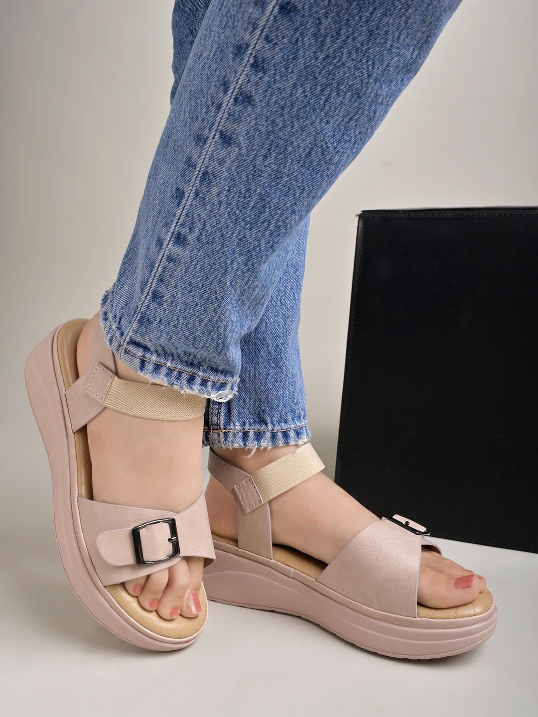 Shoetopia Girls Open Toe Flatform Heels