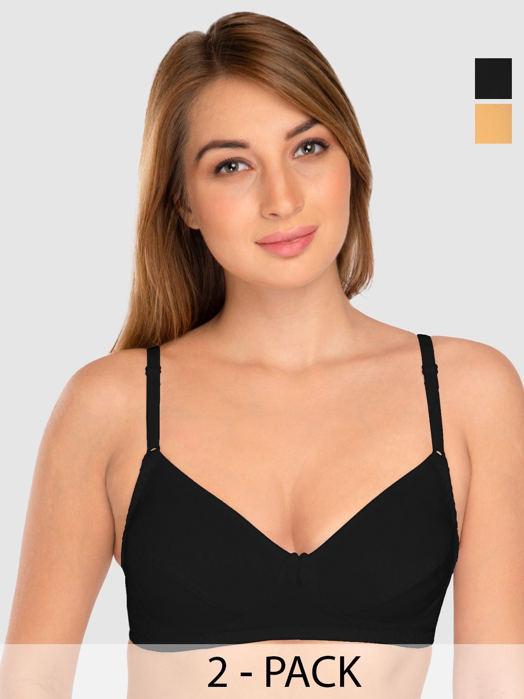 Daisy Dee Pack Of 2 Full Coverage Non Padded Cotton T-shirt Bra- All Day Comfort