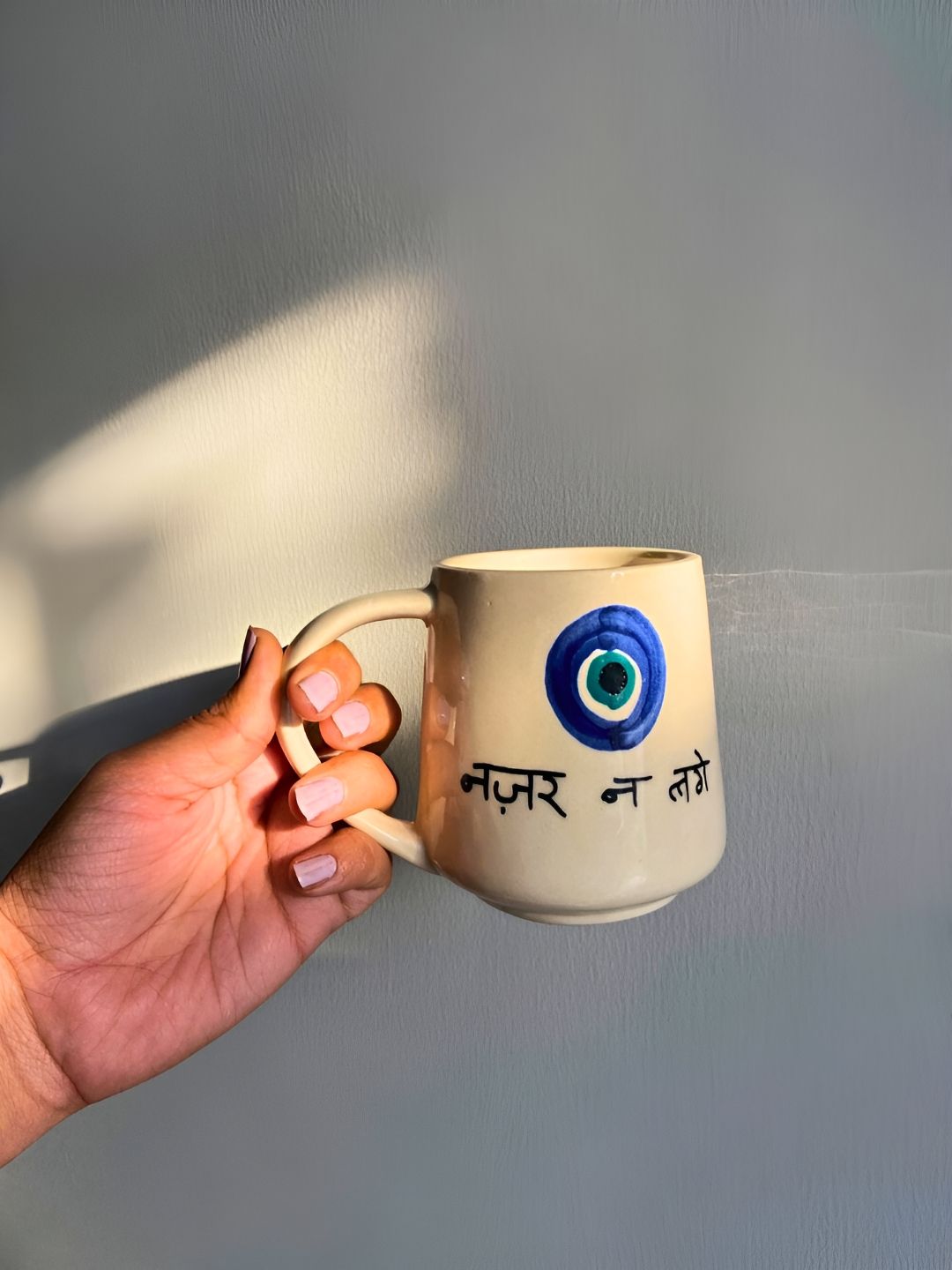 WEAVING HOMES White & Blue Printed Ceramic Glossy Mug 250 ml-picture-12