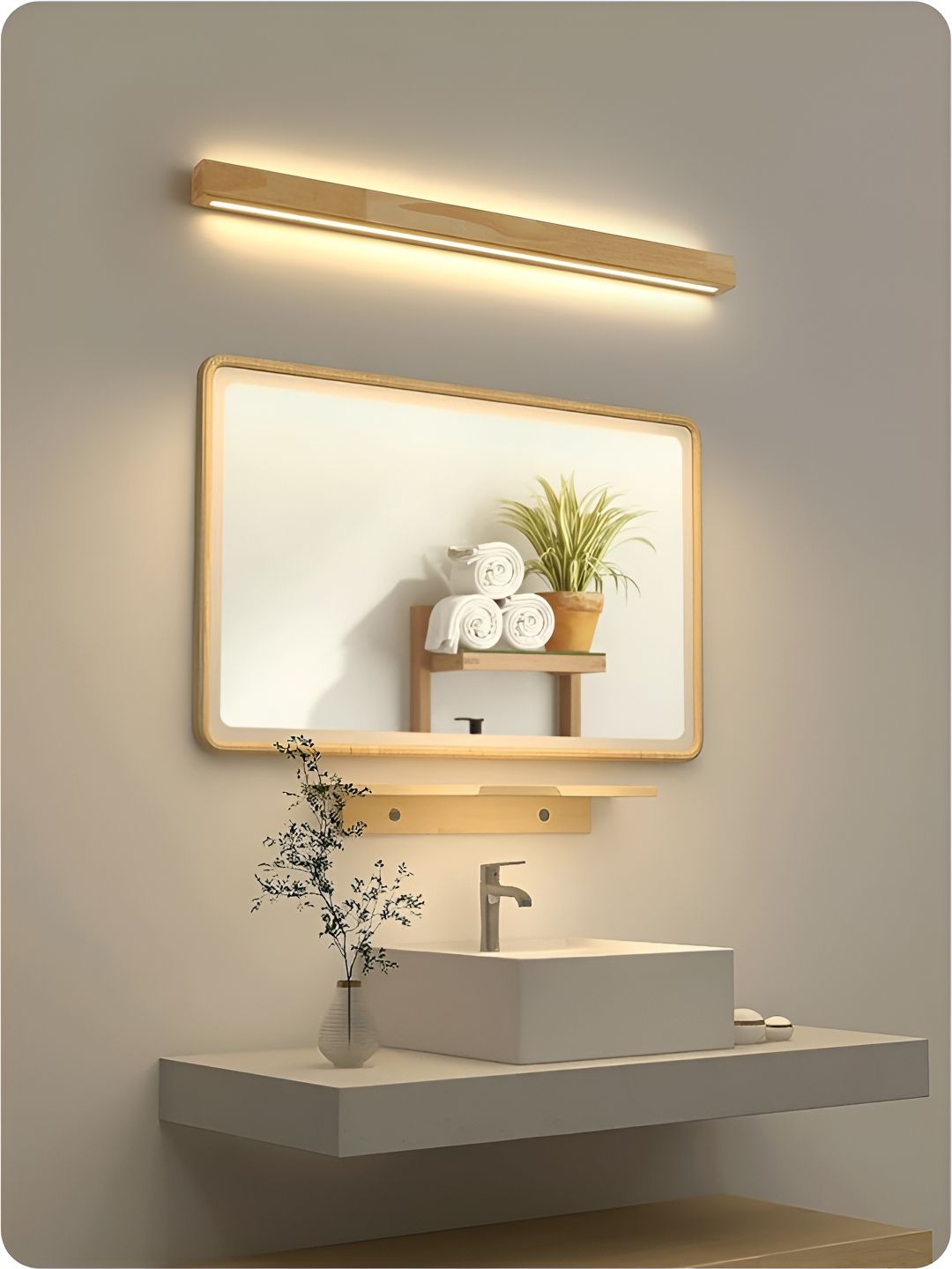 Artica Brown Wooden Rectangle Shaped Wall Lamp-picture-20