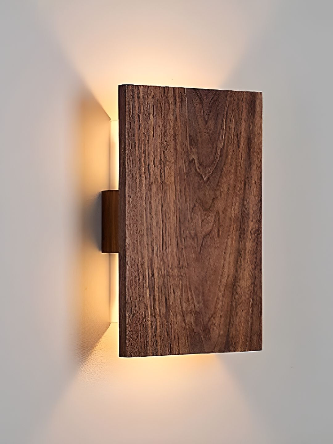 Artica Brown Textured Wooden Rectangle Shaped Wall Lamp-picture-28