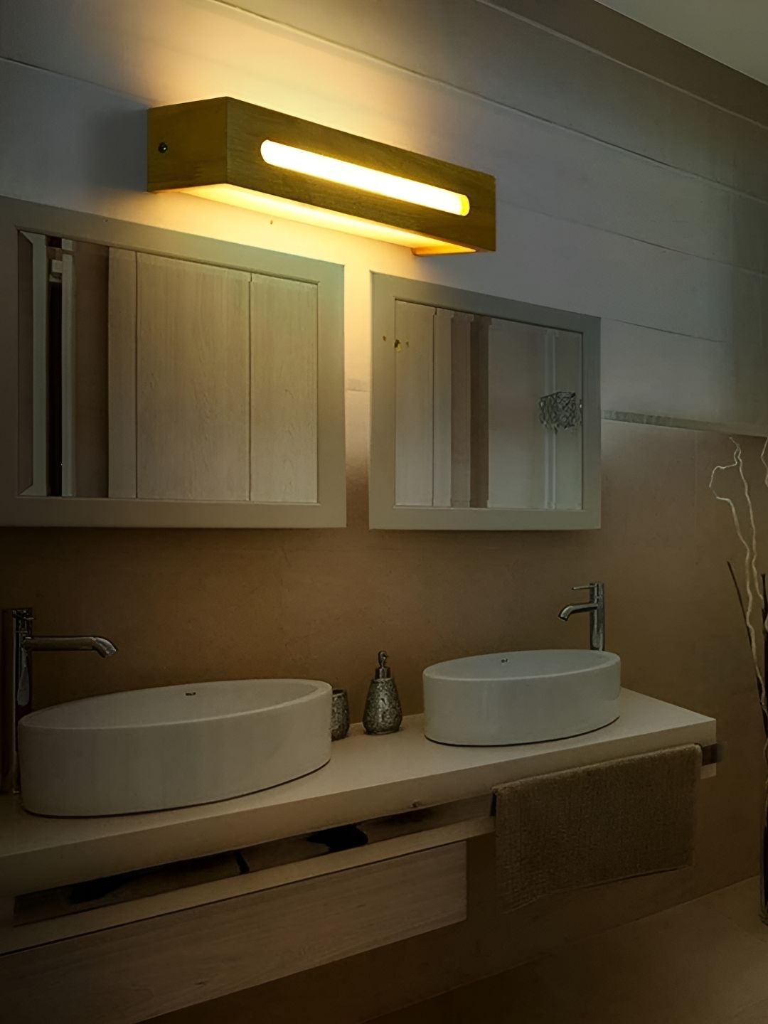 Artica Brown Textured Wooden Rectangle Shaped Wall Lamp-image-40