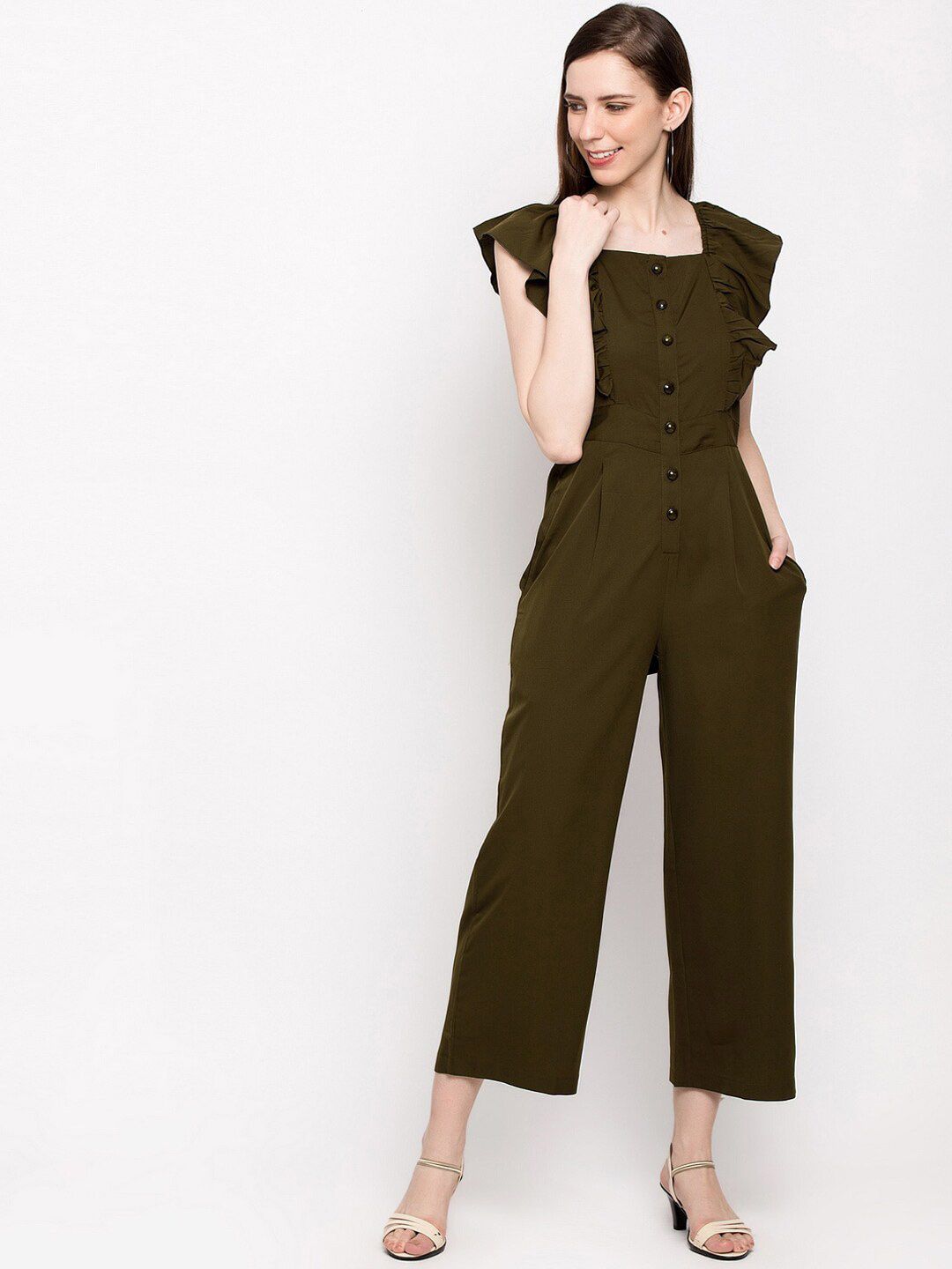 Slenor Square Neck Ruffled Basic Jumpsuit-picture-12