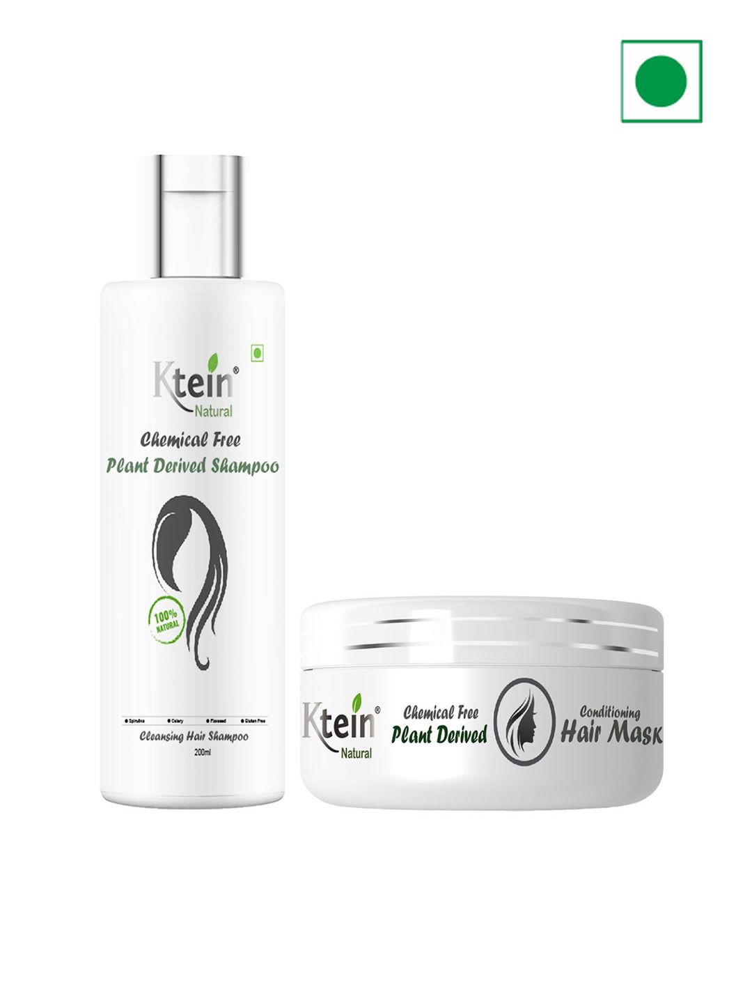 Ktein Natural Chemical Free Plant Derived Shampoo & Conditioning Hair Mask-200ml Each-image-30