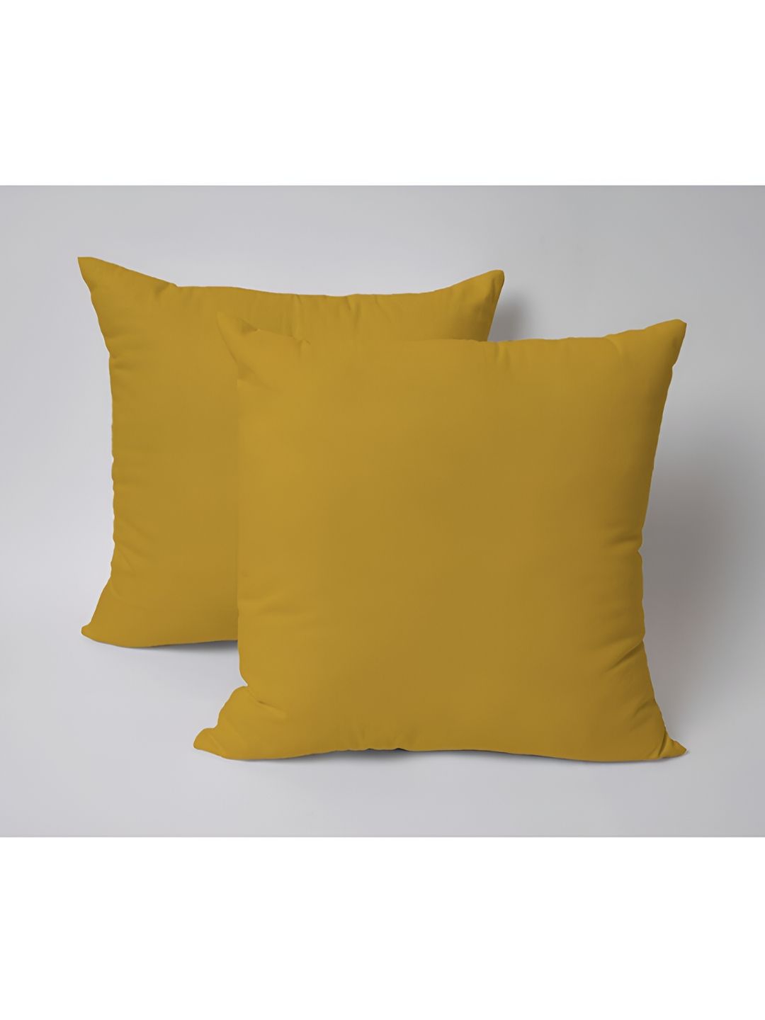 SKANDA FAB Mustard Yellow 2 Pieces Pure Cotton Square Sofa Cushions-picture-31