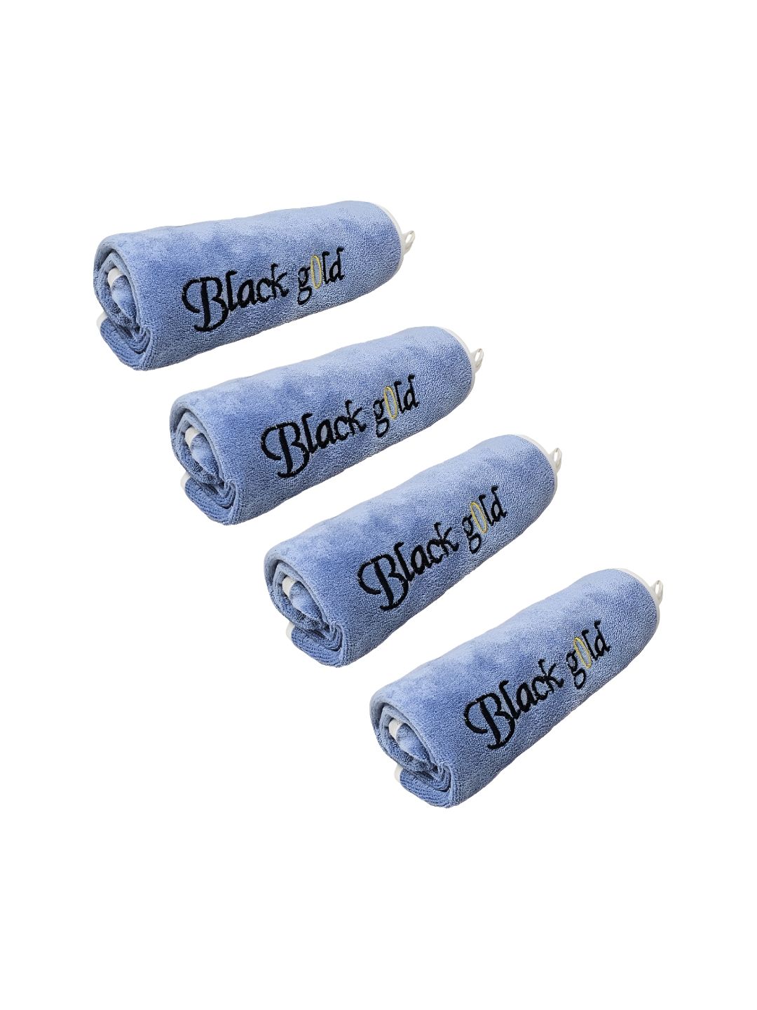 Black gold Blue & Black 4 Pieces Printed Microfiber 400 GSM Bath Towels-image-36