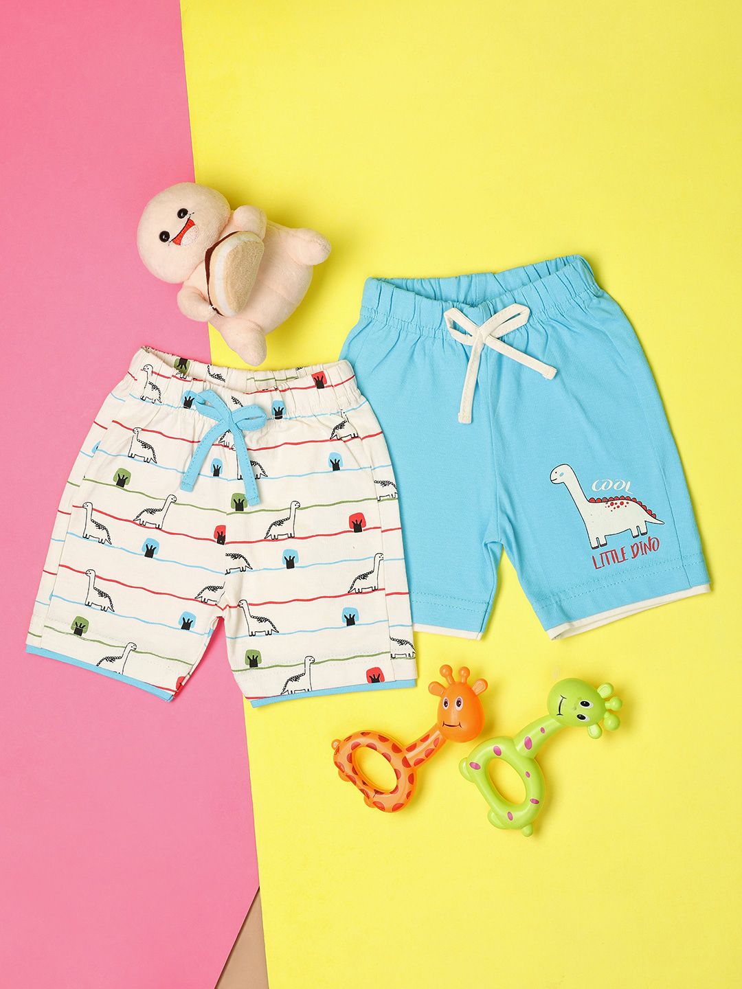 V-Mart Infants Kids Pack of 2 Printed Cotton Shorts-picture-40