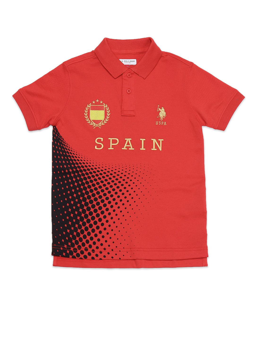 U.S. Polo Assn. Kids Boys Typography Printed Polo Collar Cotton T-shirt-picture-39