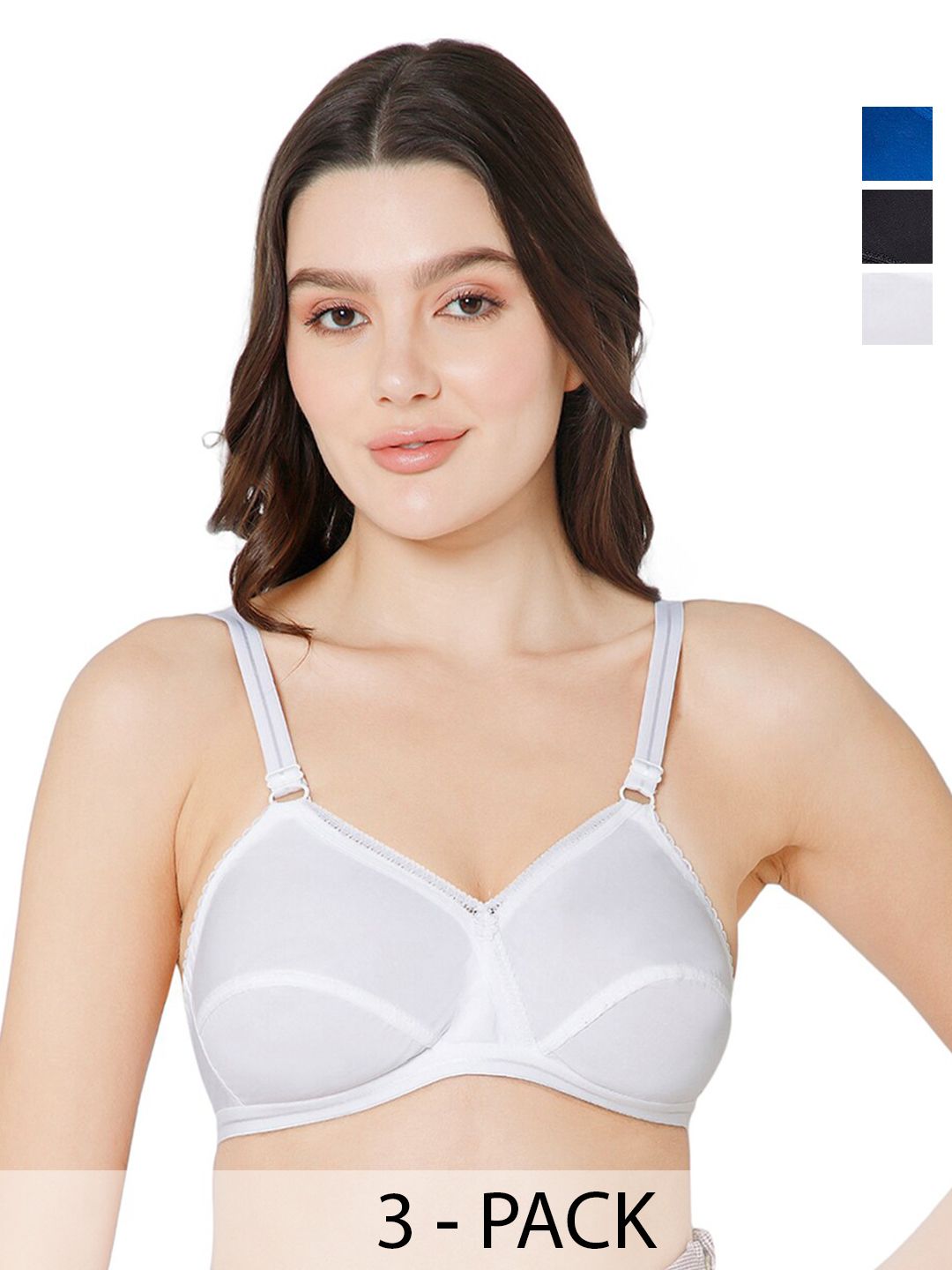 NAIDU HALL Pack Of 3 Medium Coverage Non Padded Everyday Bra with All Day Comfort-picture-10