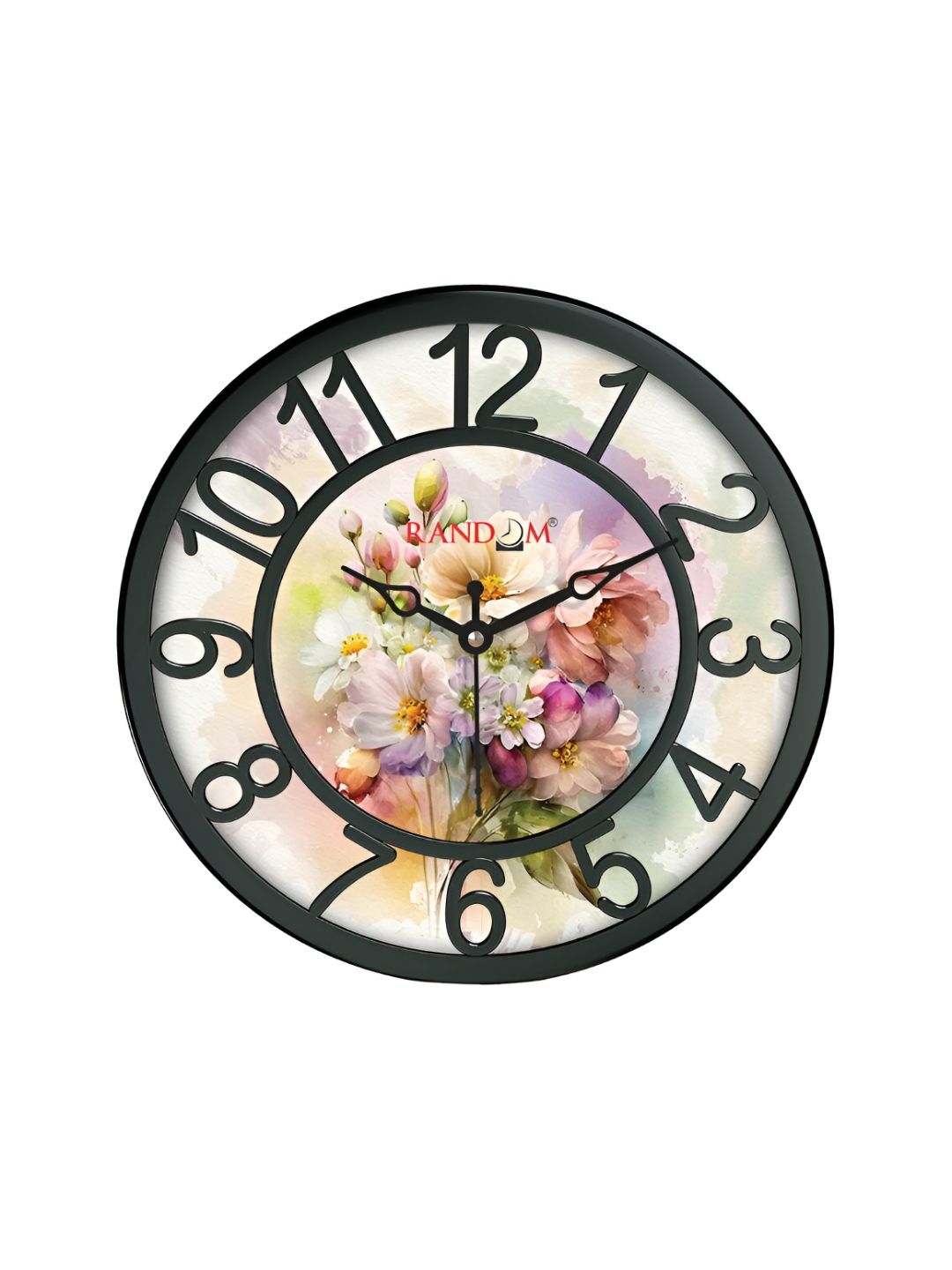 RANDOM Black & Pink Printed Round Shaped Contemporary Analogue Wall Clock-picture-30