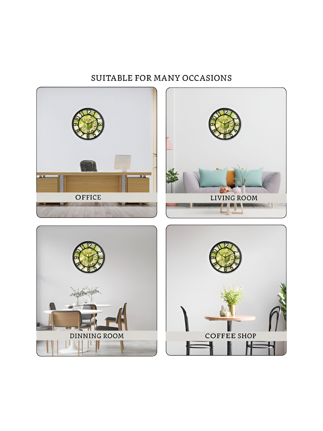 RANDOM Black & White Printed Analogue Contemporary Round Wall Clock-picture-26