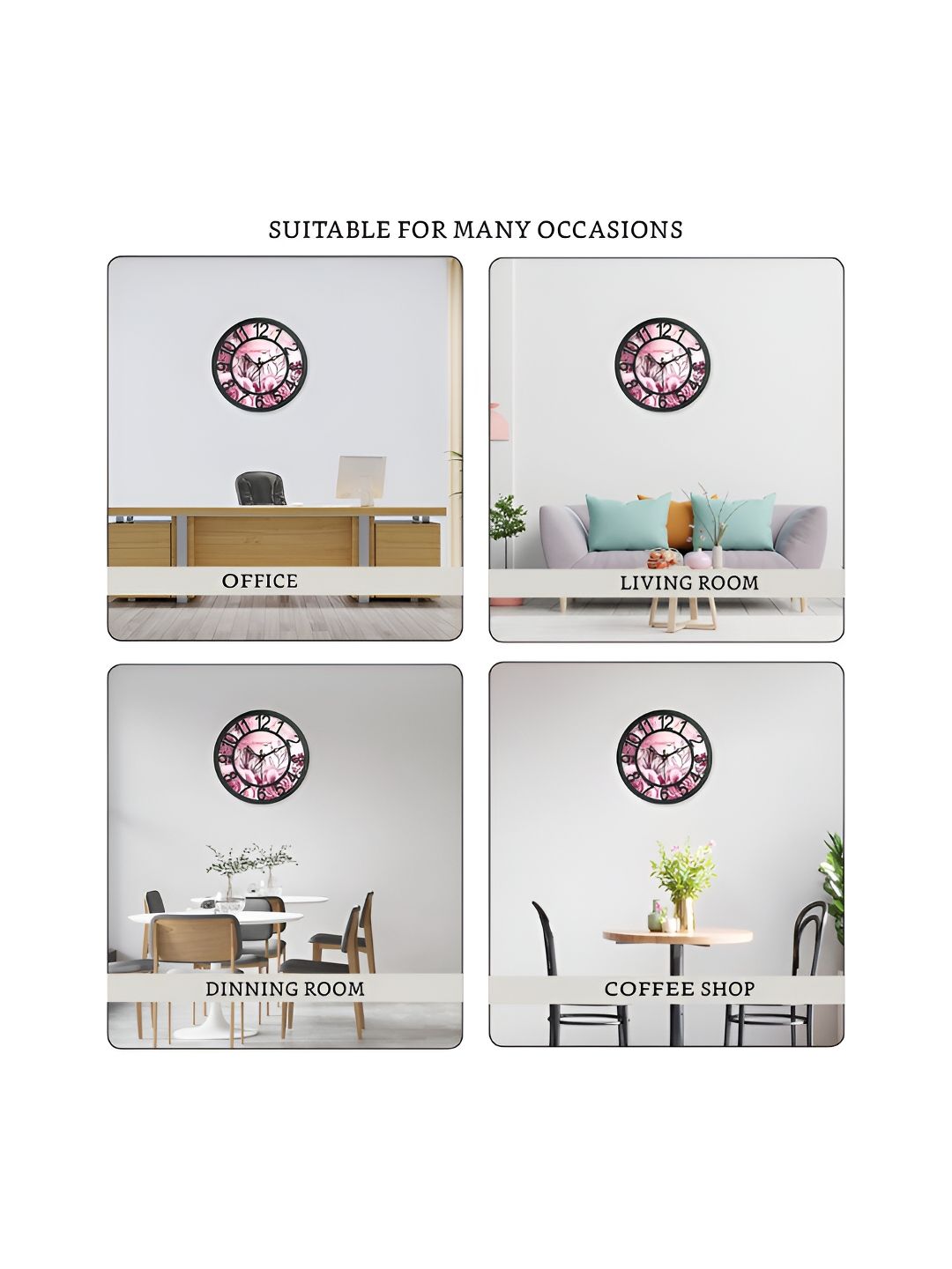 RANDOM Black & White Printed Contemporary Wall Clock-image-39