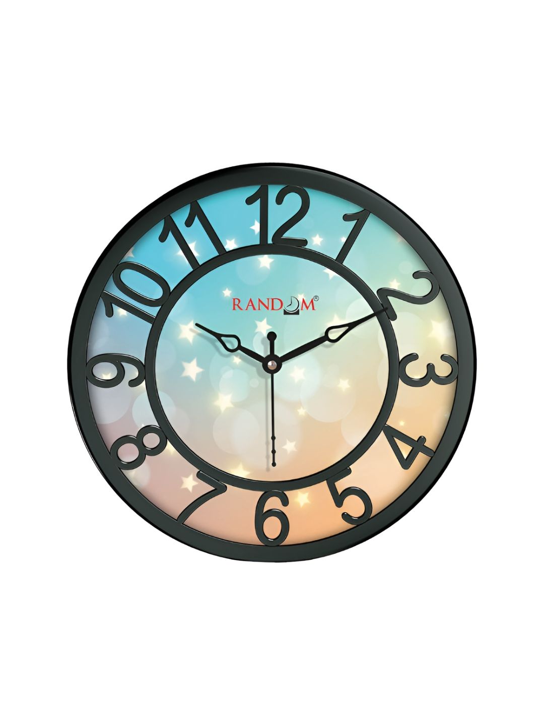 RANDOM Black & Peach-Coloured Printed Contemporary Wall Clock-picture-22