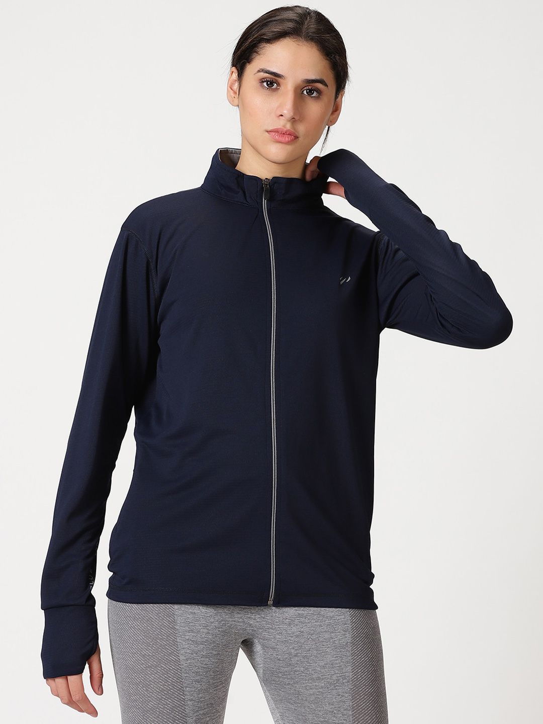 BLUE TYGA Mock Collar Sunscreen Jacket with UPF50