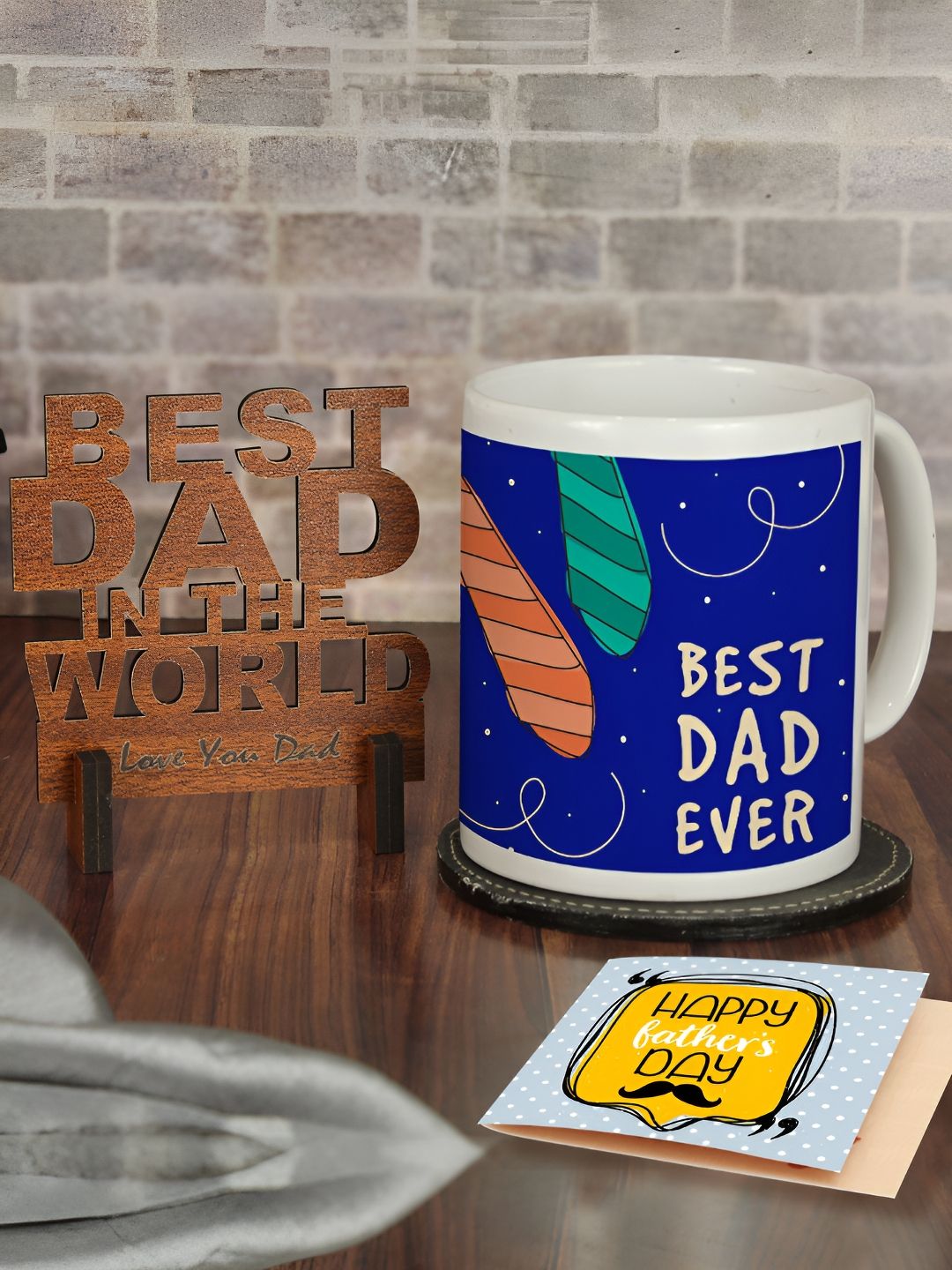 TIED RIBBONS Set Of 3 Blue & Brown Fathers Day Gift-picture-31