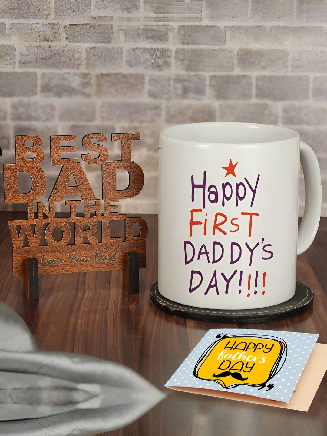TIED RIBBONS 3 Pcs Brown & White Fathers Day Gift Set-picture-45