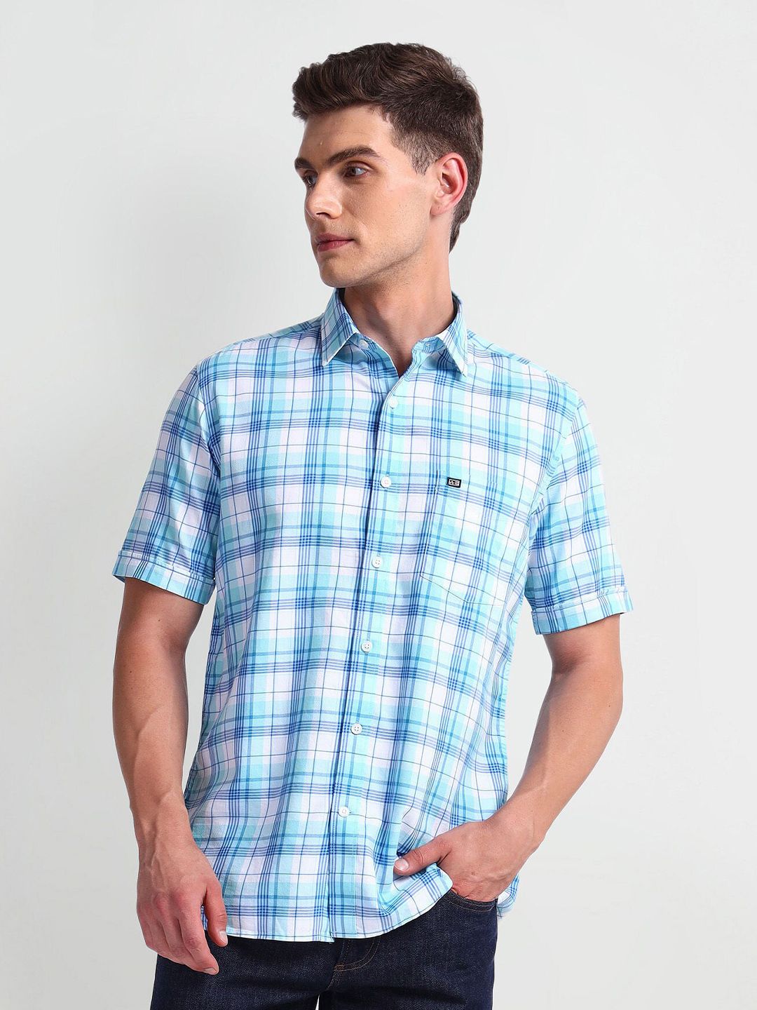 Arrow Sport Tartan Checked Pure Cotton Casual Shirt-picture-23