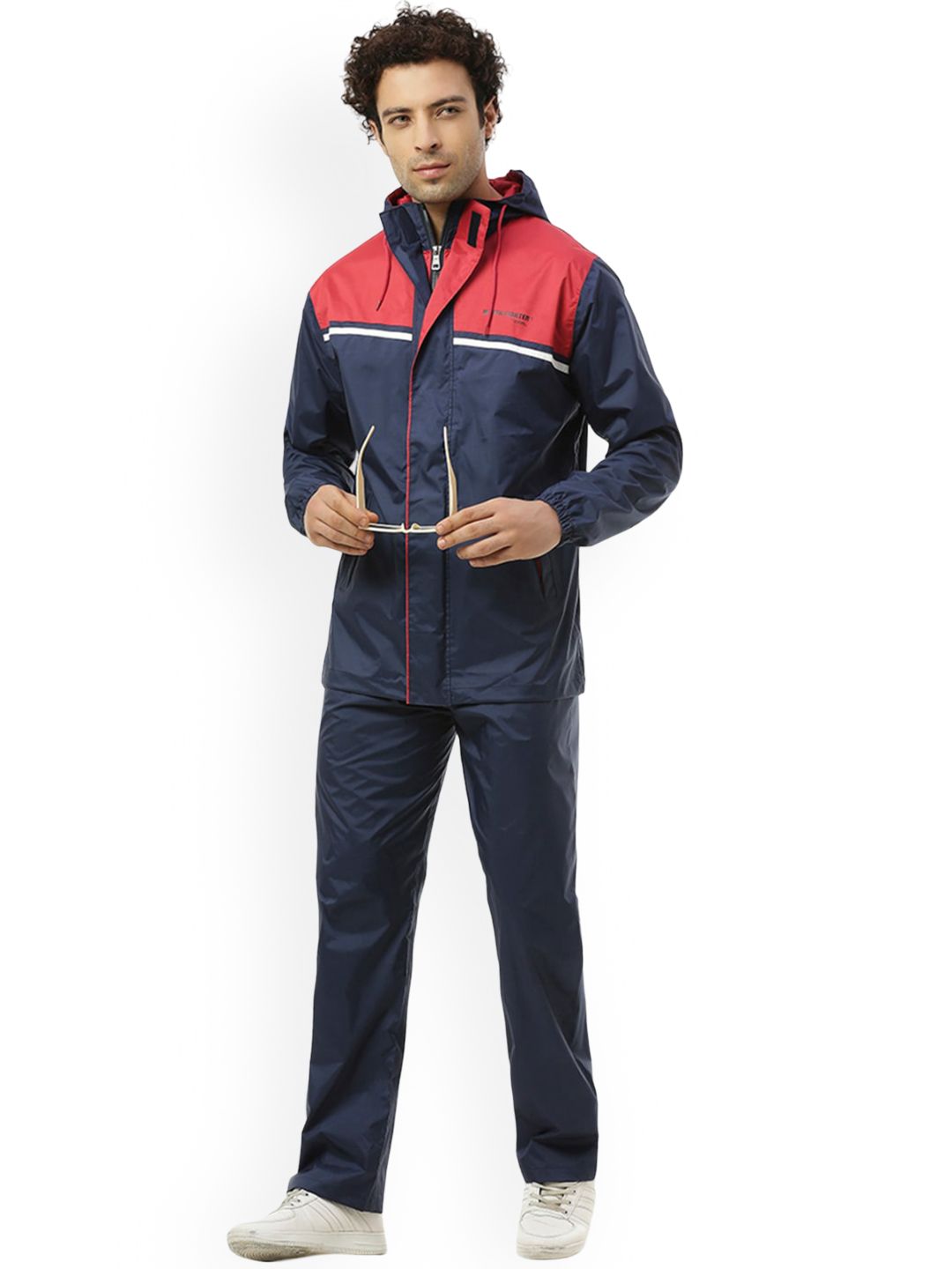 Zeel Colourblocked Attached Hooded Waterproof Rain Jacket-picture-44