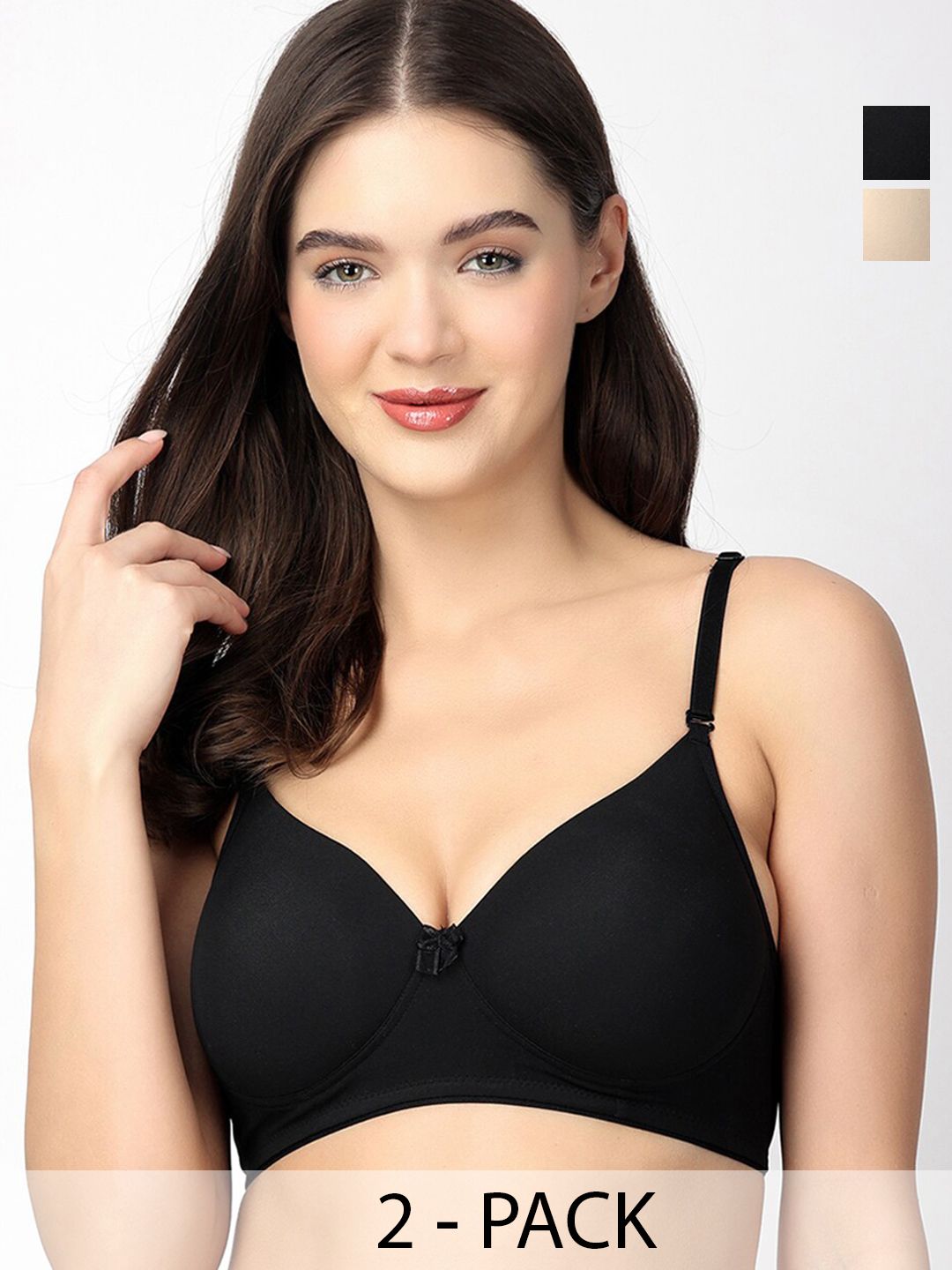 Floret Pack Of 2 Medium Coverage All Day Comfort Super Support T-shirt Bras-picture-25