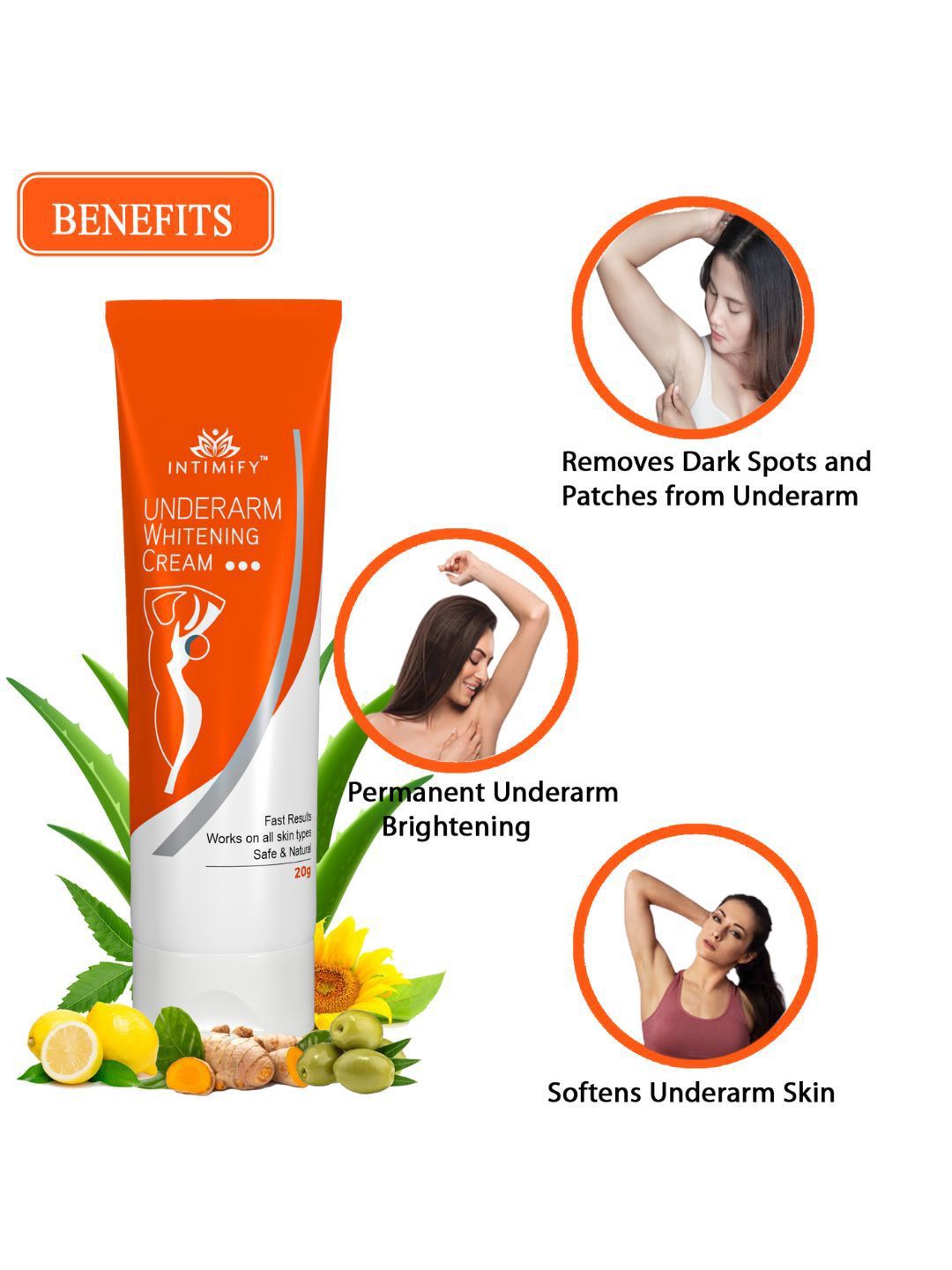 INTIMIFY Feel Of Nature Underarm Whitening Cream - 20 gm-image-49