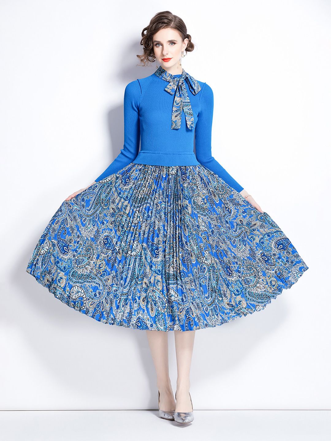 JC Collection Floral Printed Fit & Flare Midi Dress-picture-34