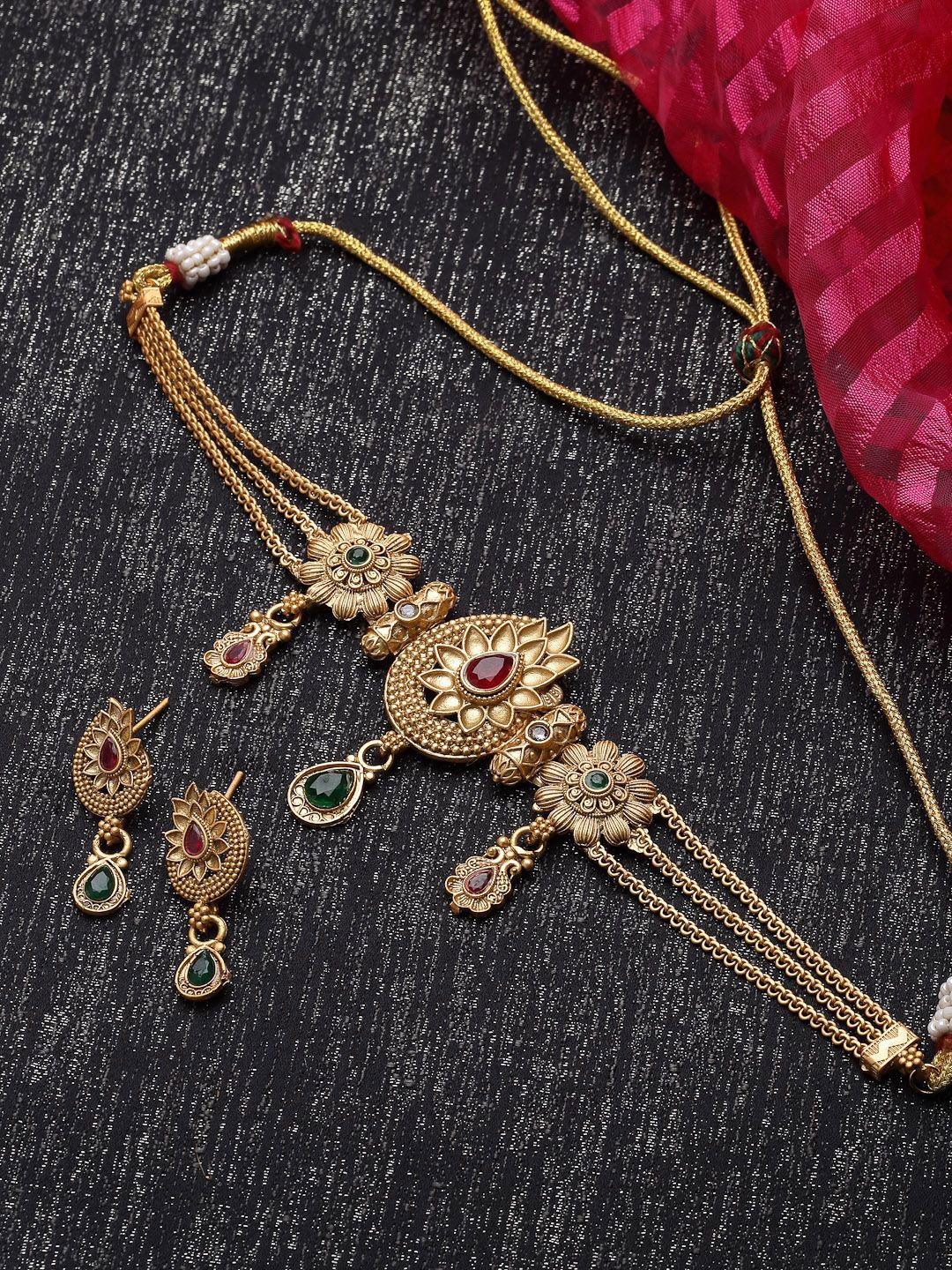Sukkhi Gold-Plated Stones-Studded Jewellery Set