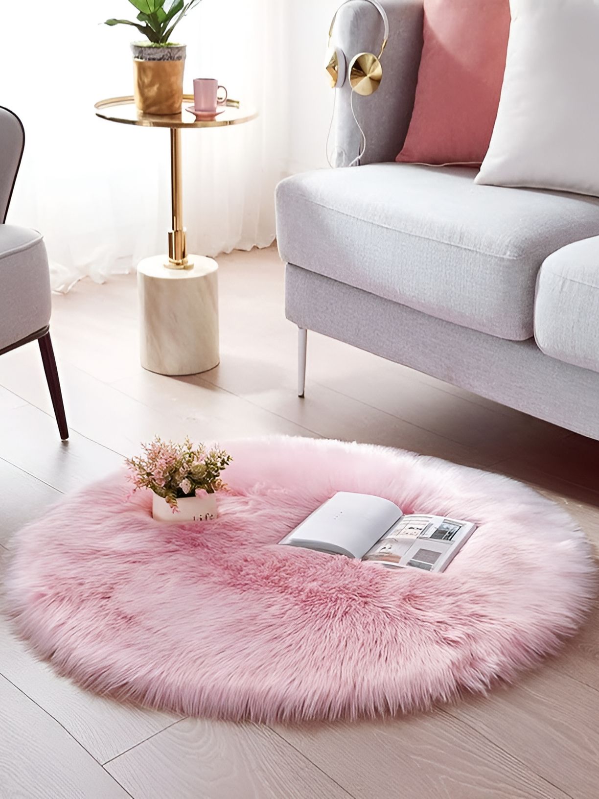 Cottonfry Pink No Shredding Woollen Carpet-image-37