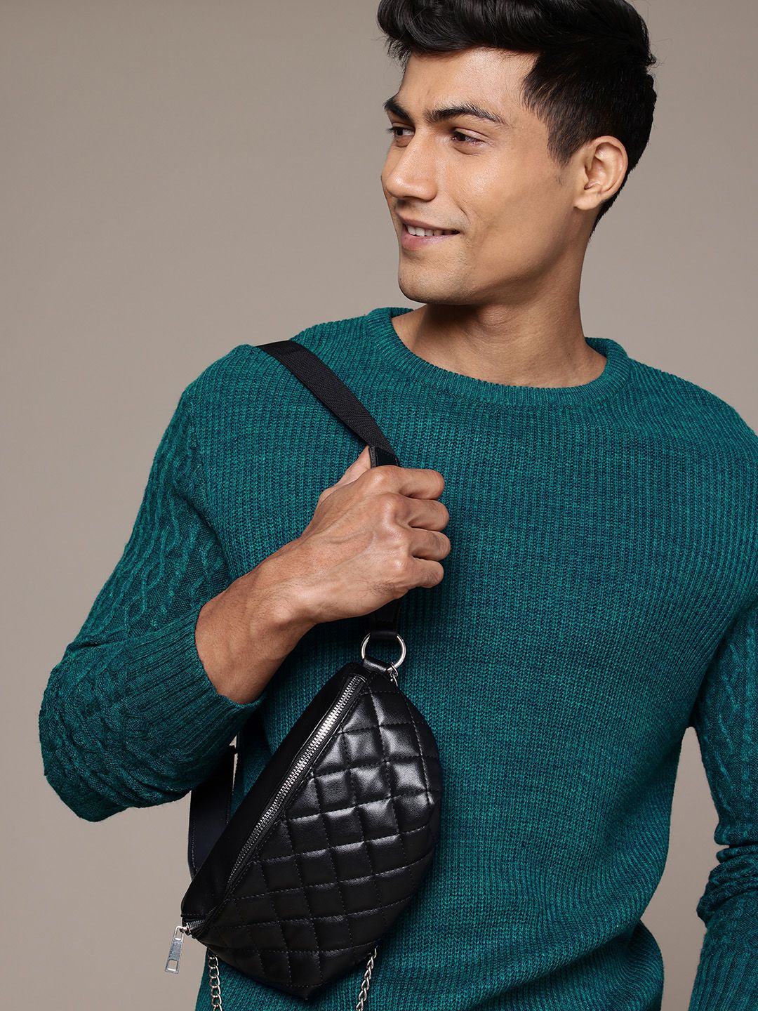 WROGN Round Neck Ribbed Sweaters-picture-49
